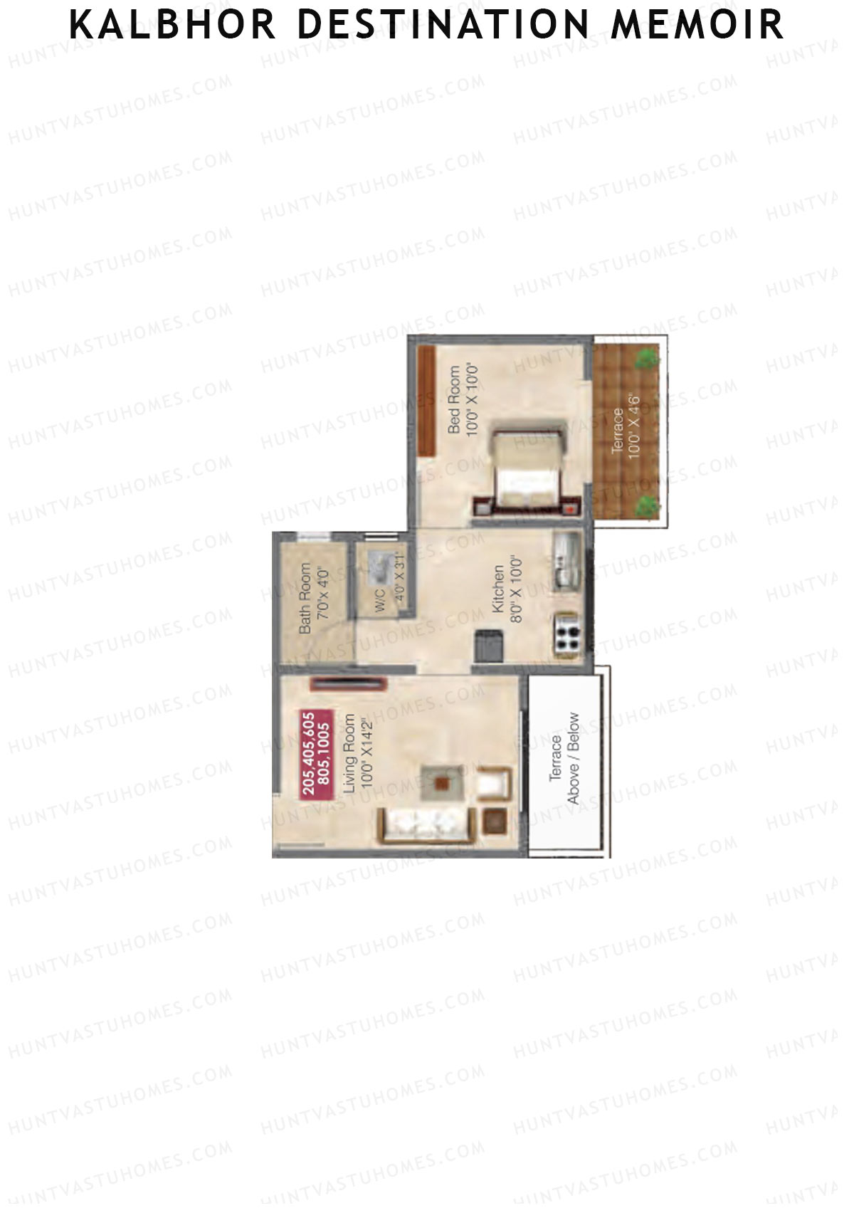 Kalbhor Destination Memoir Tower B Unit 5 Floor Plan