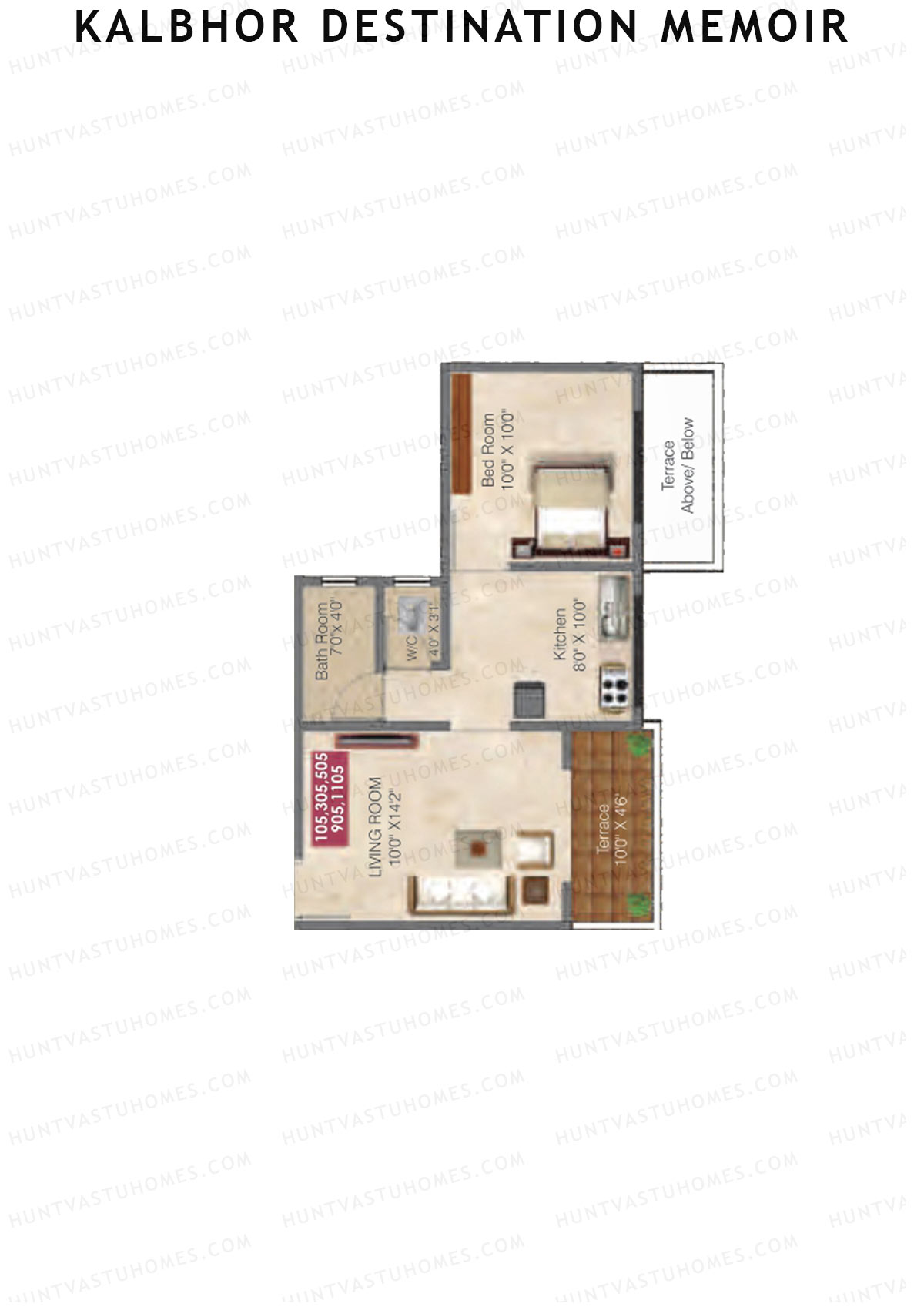 Kalbhor Destination Memoir Tower B Unit 5 Floor Plan
