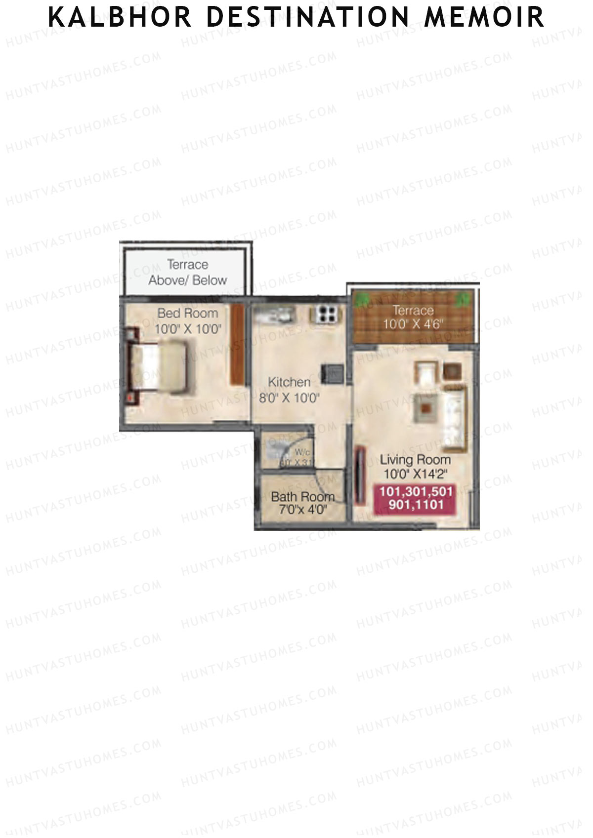 Kalbhor Destination Memoir Tower C Unit 1 Floor Plan