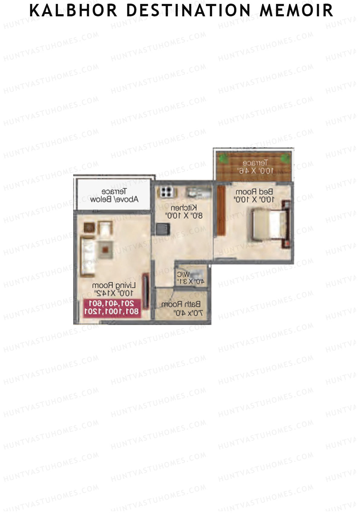 Kalbhor Destination Memoir Tower C Unit 2 Floor Plan