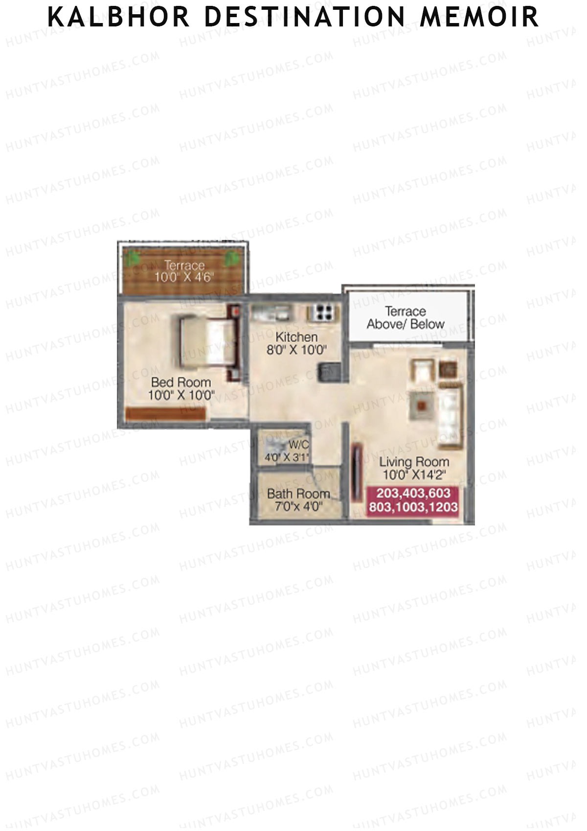 Kalbhor Destination Memoir Tower C Unit 3 Floor Plan