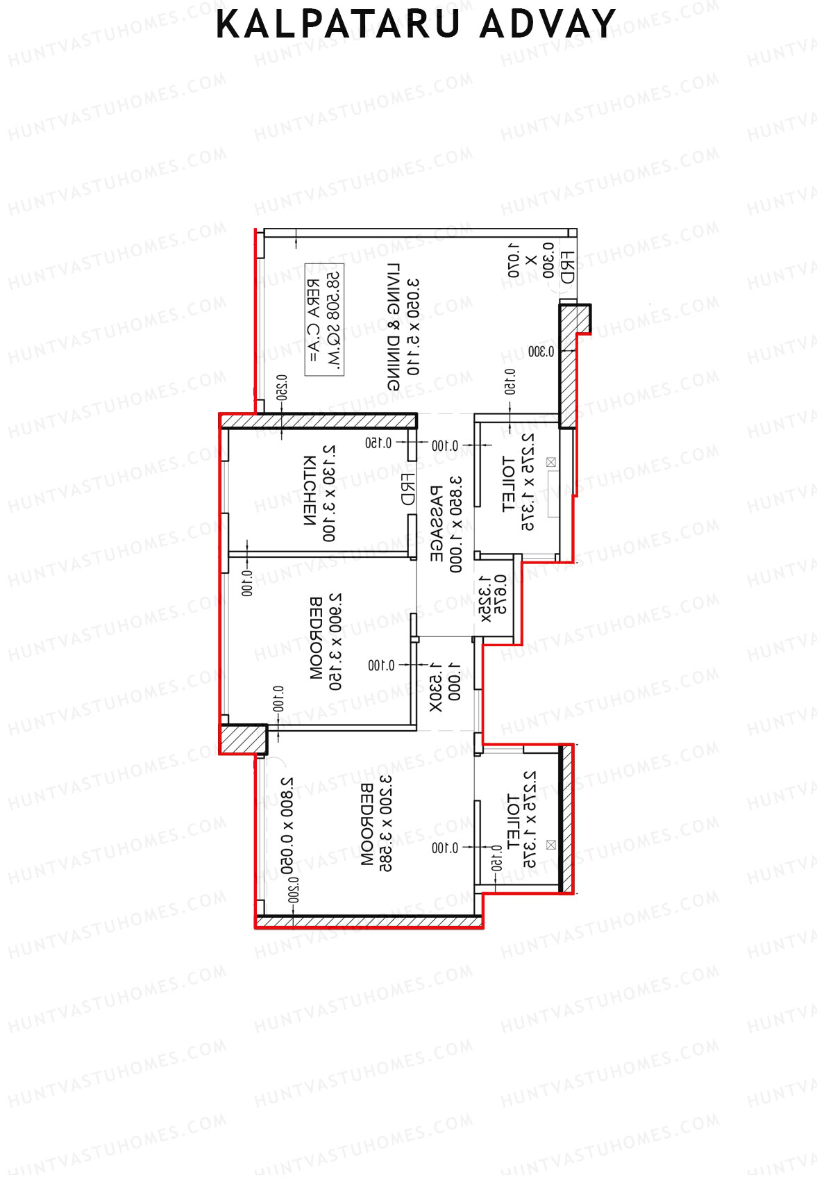 Kalpataru Advay Wing A Unit 3 Floor Plan