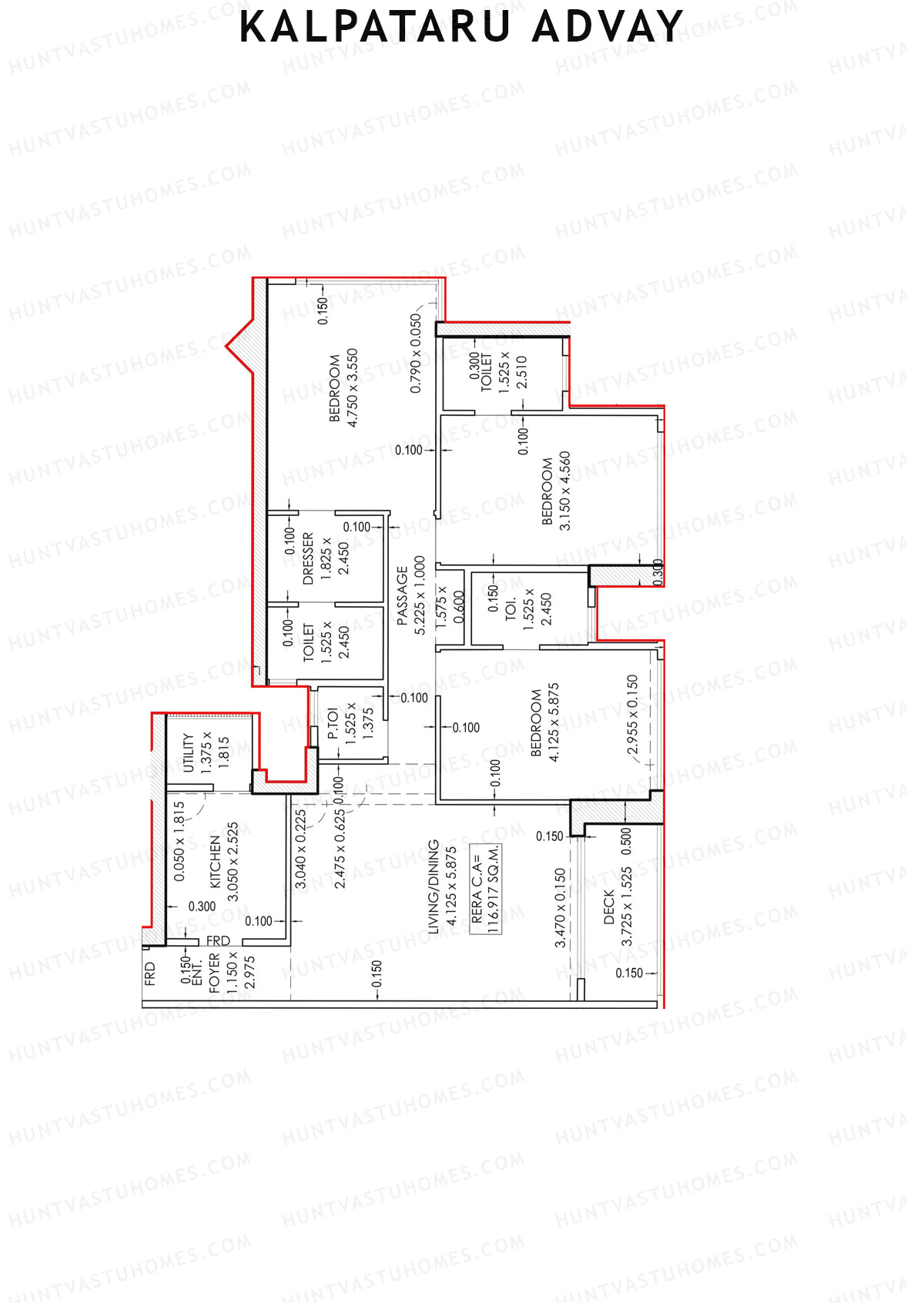 Kalpataru Advay Wing B Unit 1 Floor Plan