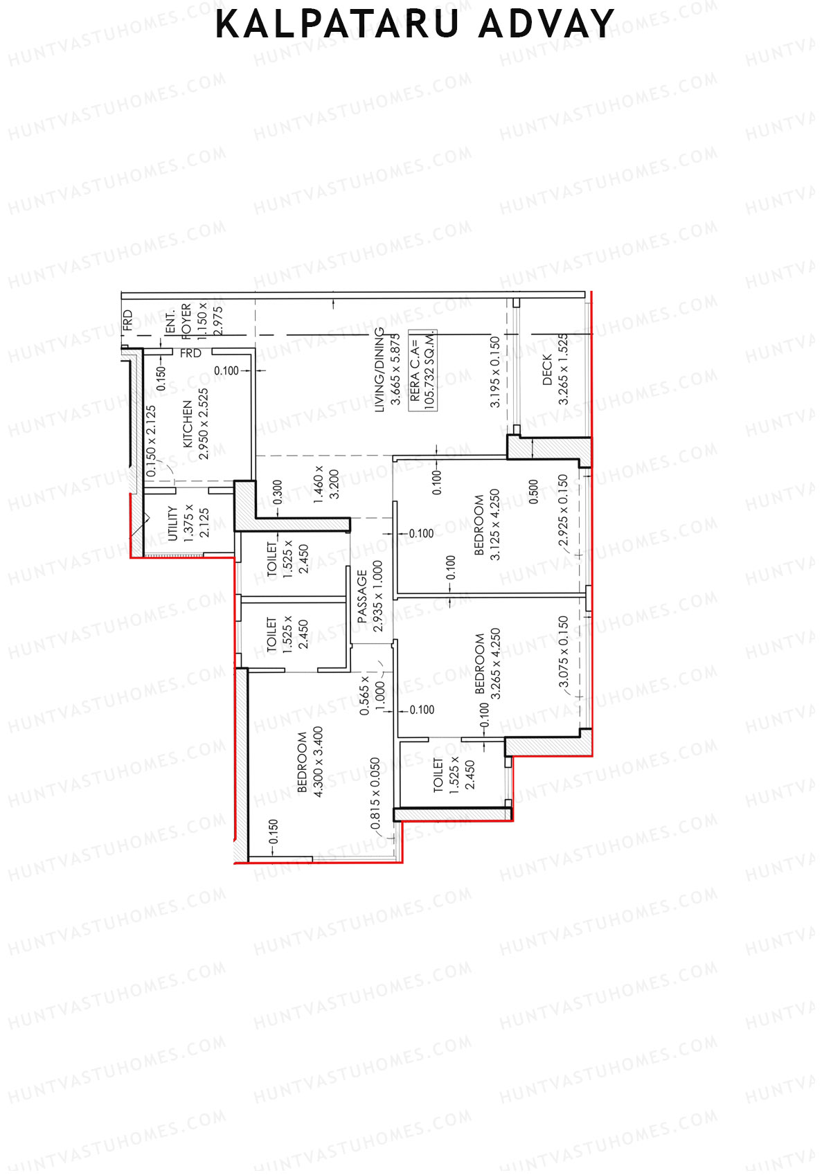 Kalpataru Advay Wing B Unit 2 Floor Plan