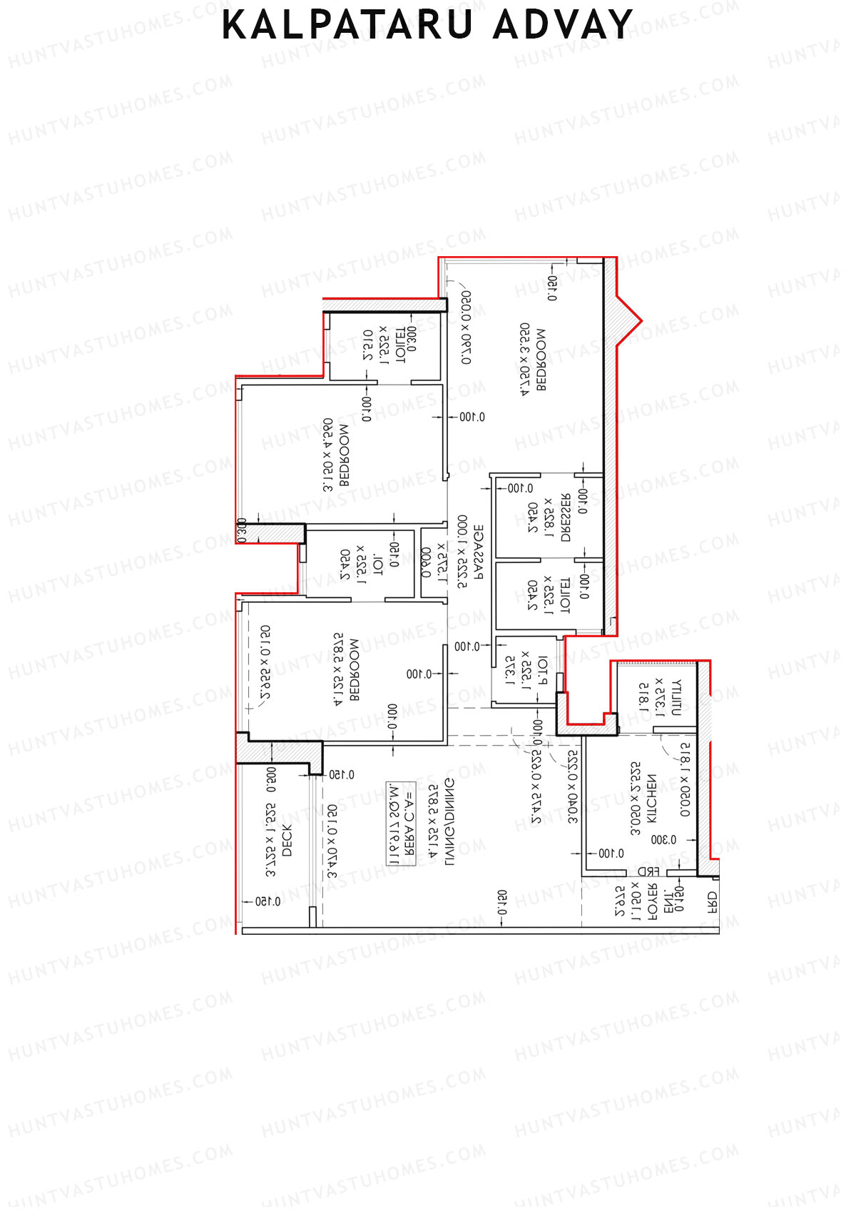Kalpataru Advay Wing B Unit 4 Floor Plan