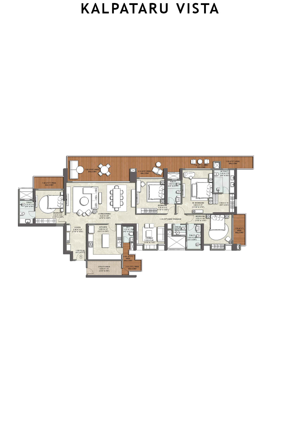 Kalpataru Vista Tower B Unit 1 Floor Plan