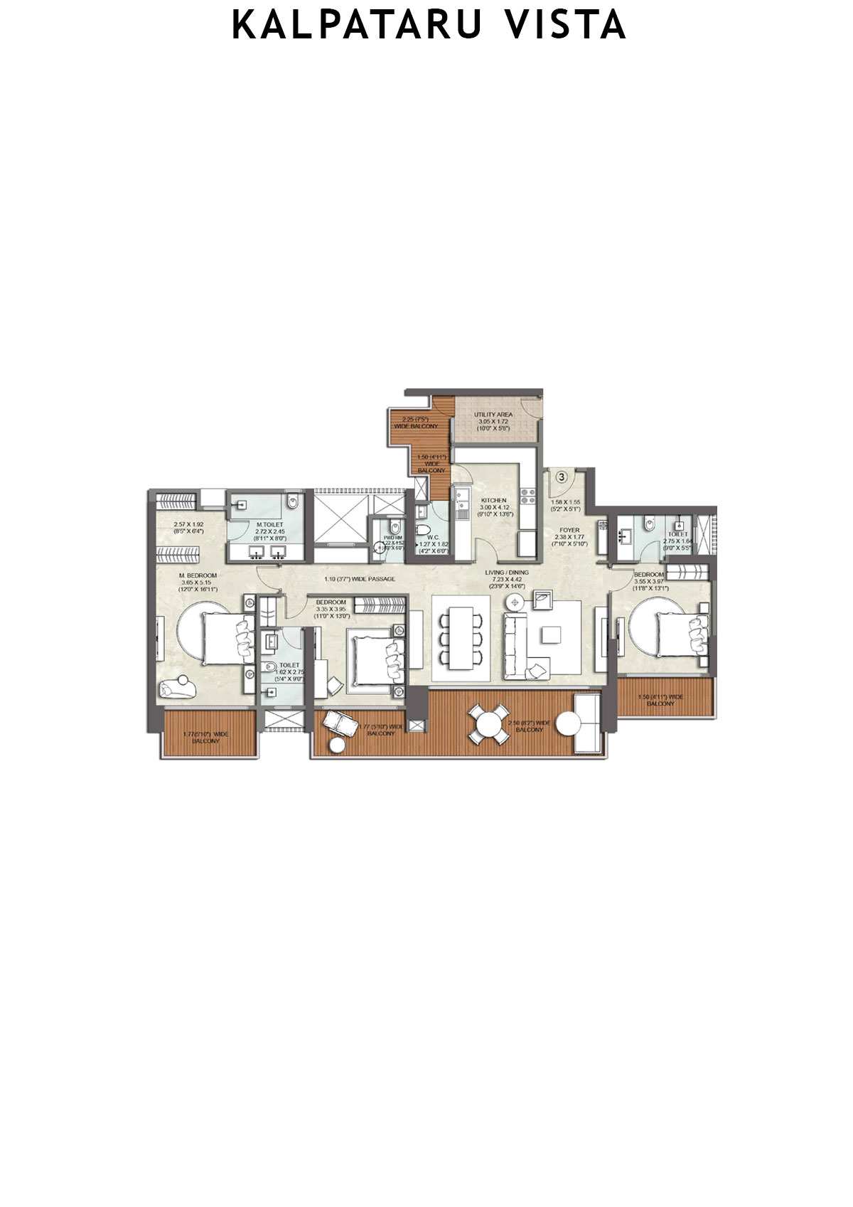 Kalpataru Vista Tower B Unit 3 Floor Plan