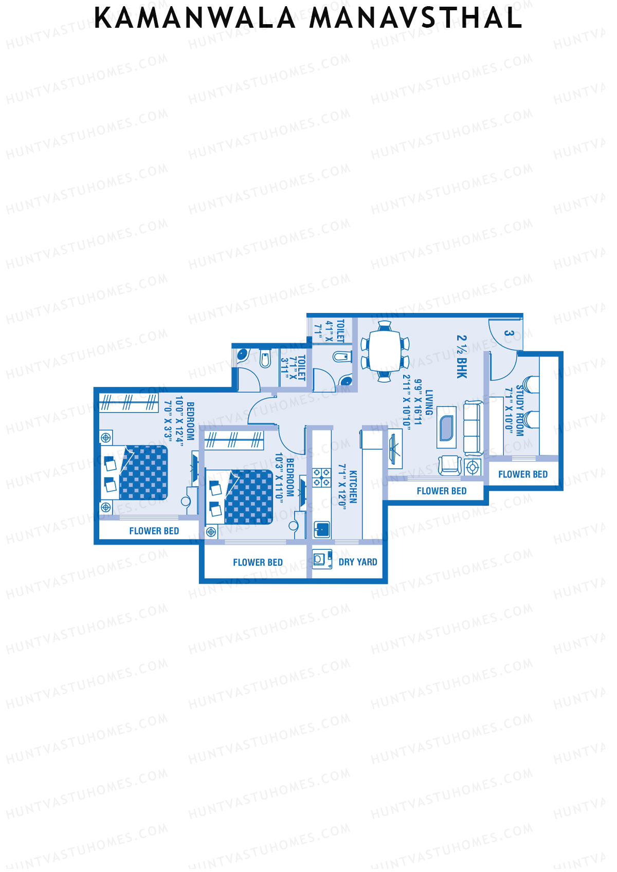 Kamanwala Manavsthal Wing D Unit 3 Floor Plan