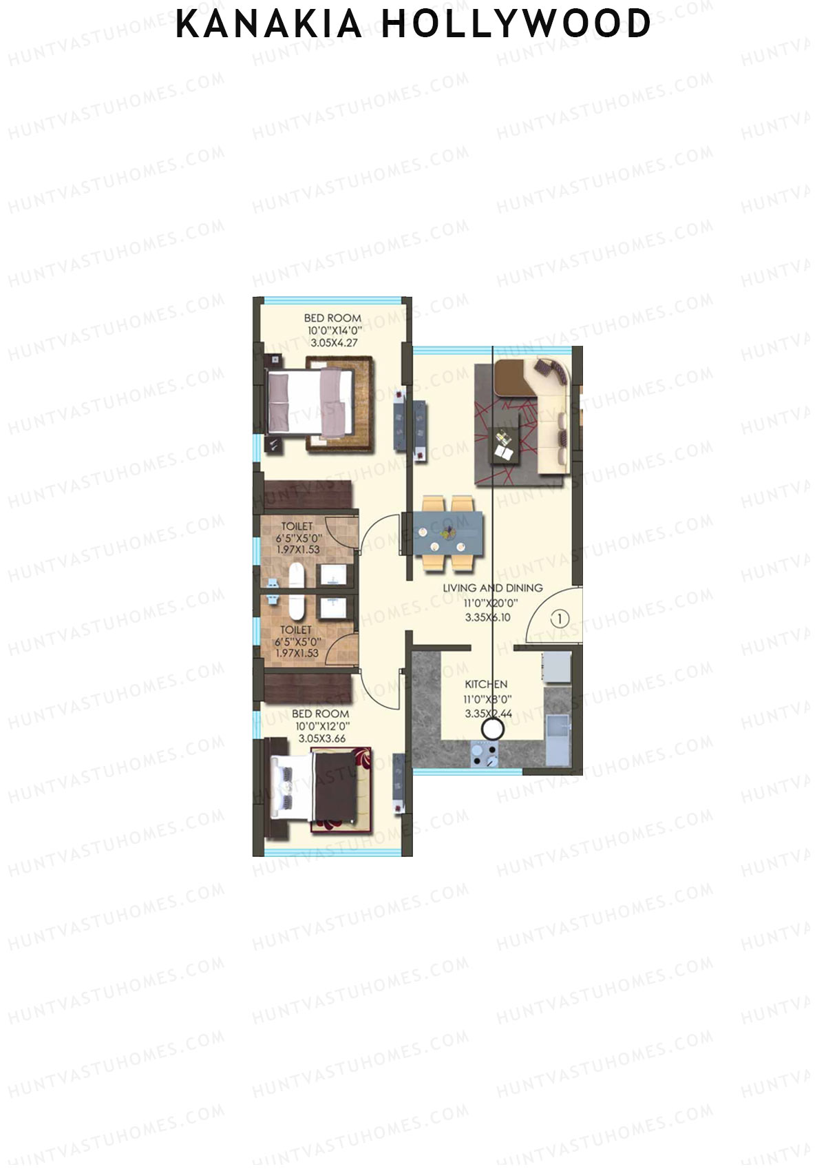 Kanakia Hollywood Wing A Unit 1 Floor Plan