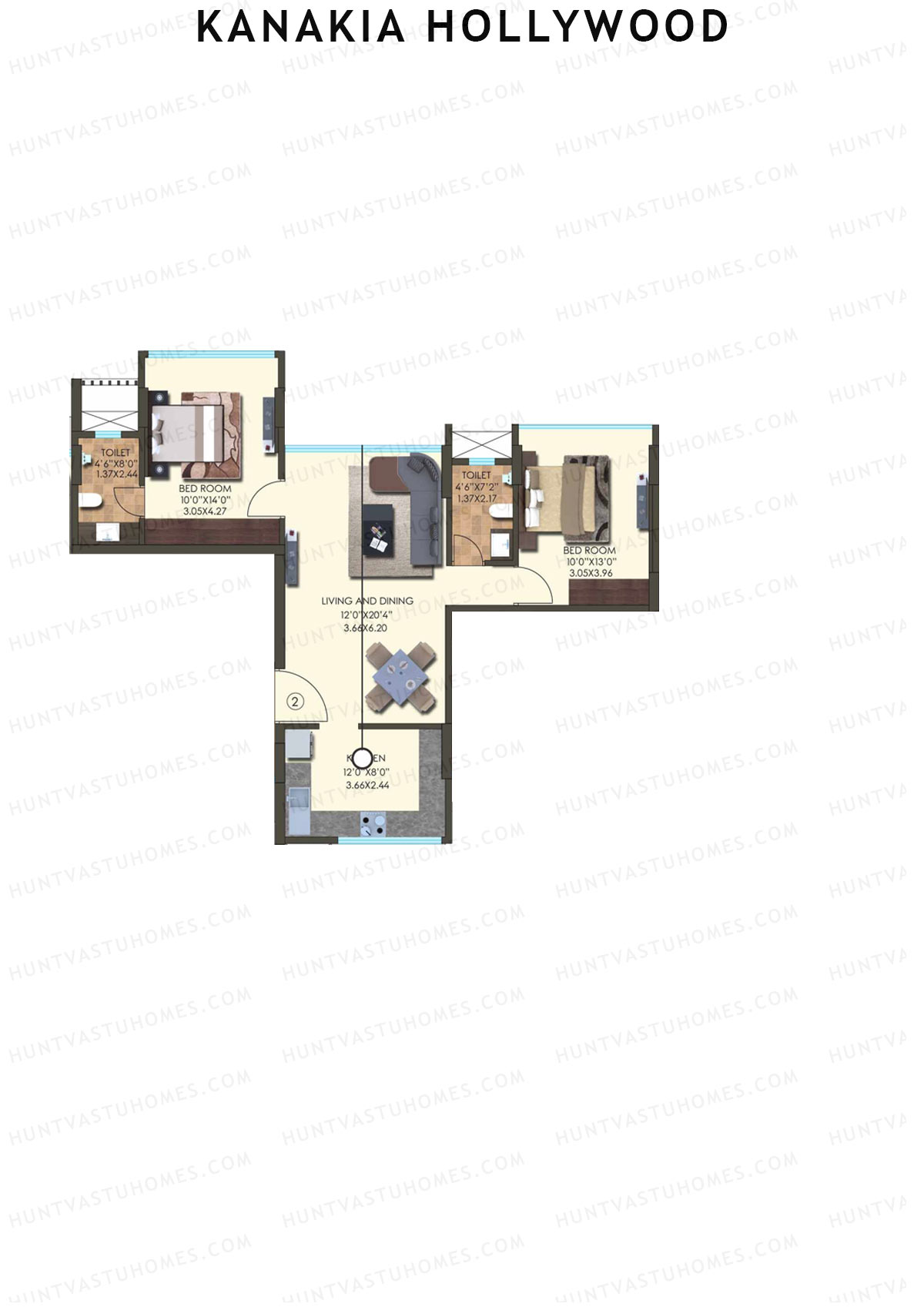 Kanakia Hollywood Wing A Unit 2 Floor Plan