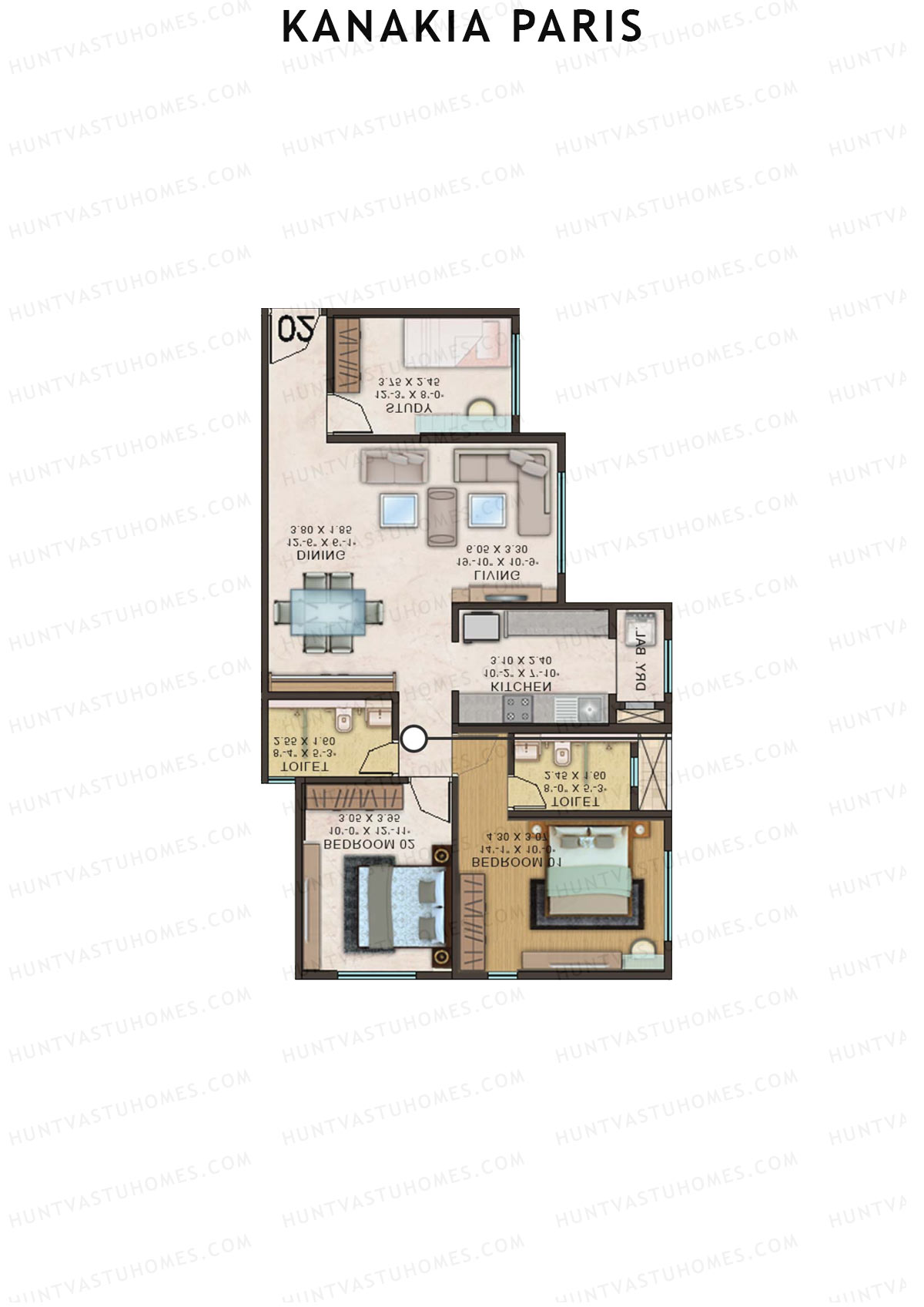Kanakia Paris Wing A Unit 1 Floor Plan