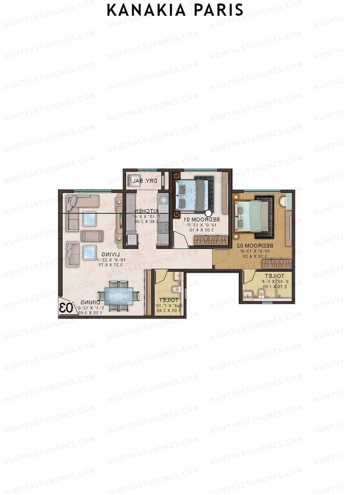 Kanakia Paris Wing B Unit 2 Floor Plan