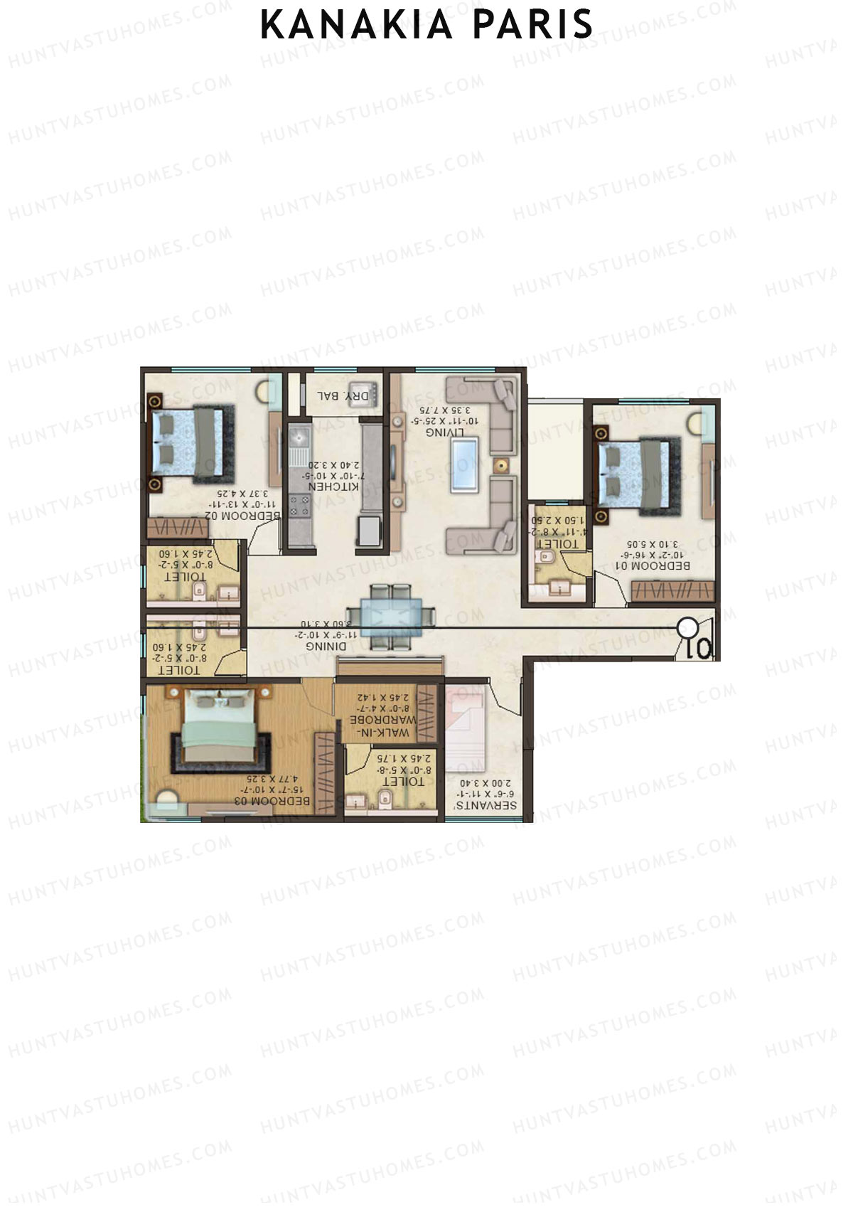 Kanakia Paris Wing G Unit 1 Floor Plan