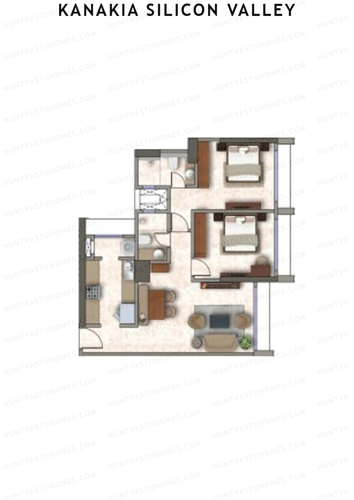 Kanakia Silicon Valley Tower A Unit 1  Floor Plan