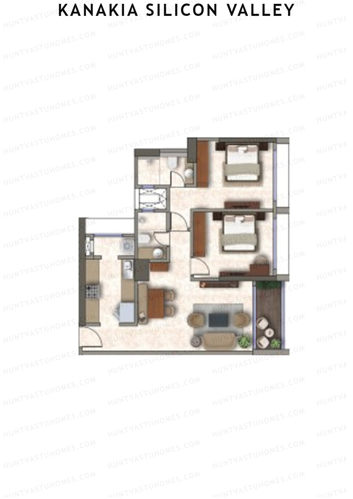 Kanakia Silicon Valley Tower B Unit 1 Floor Plan