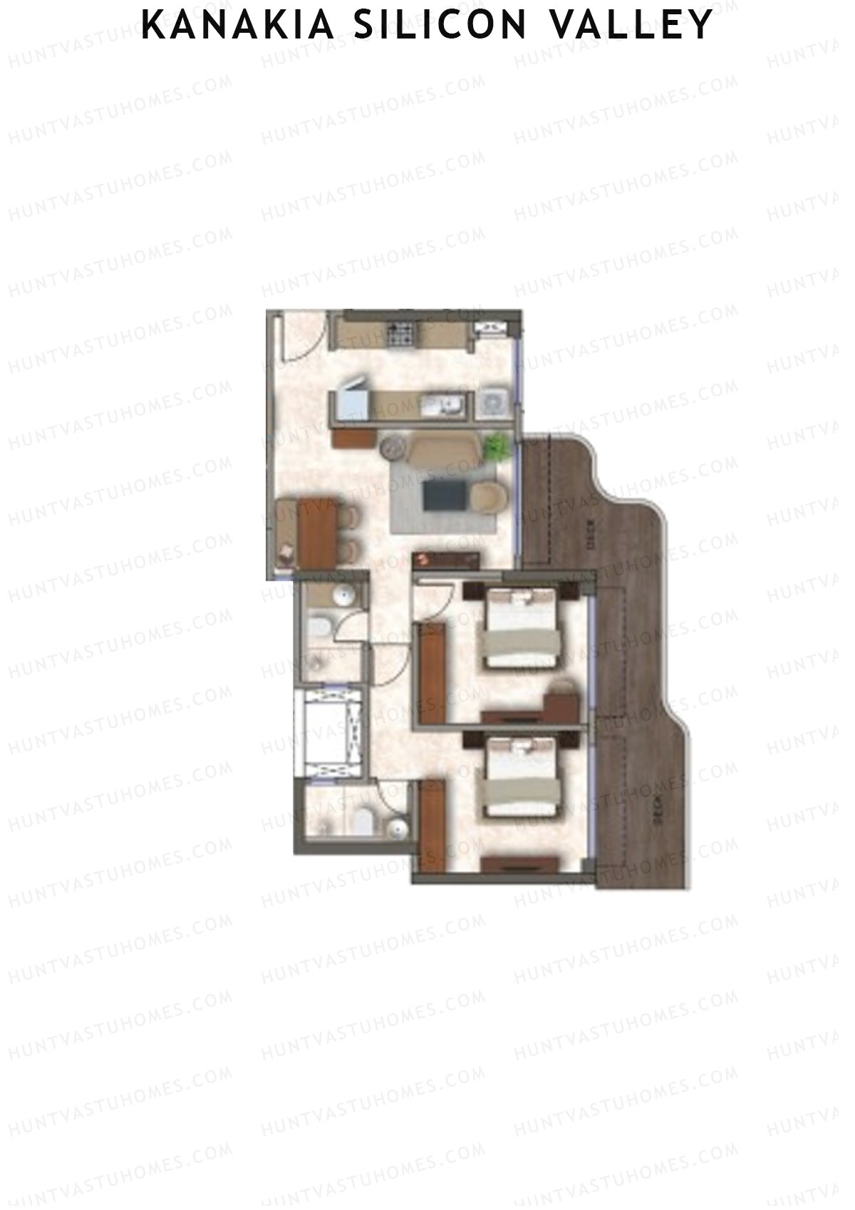 Kanakia Silicon Valley Tower B Unit 3 Floor Plan
