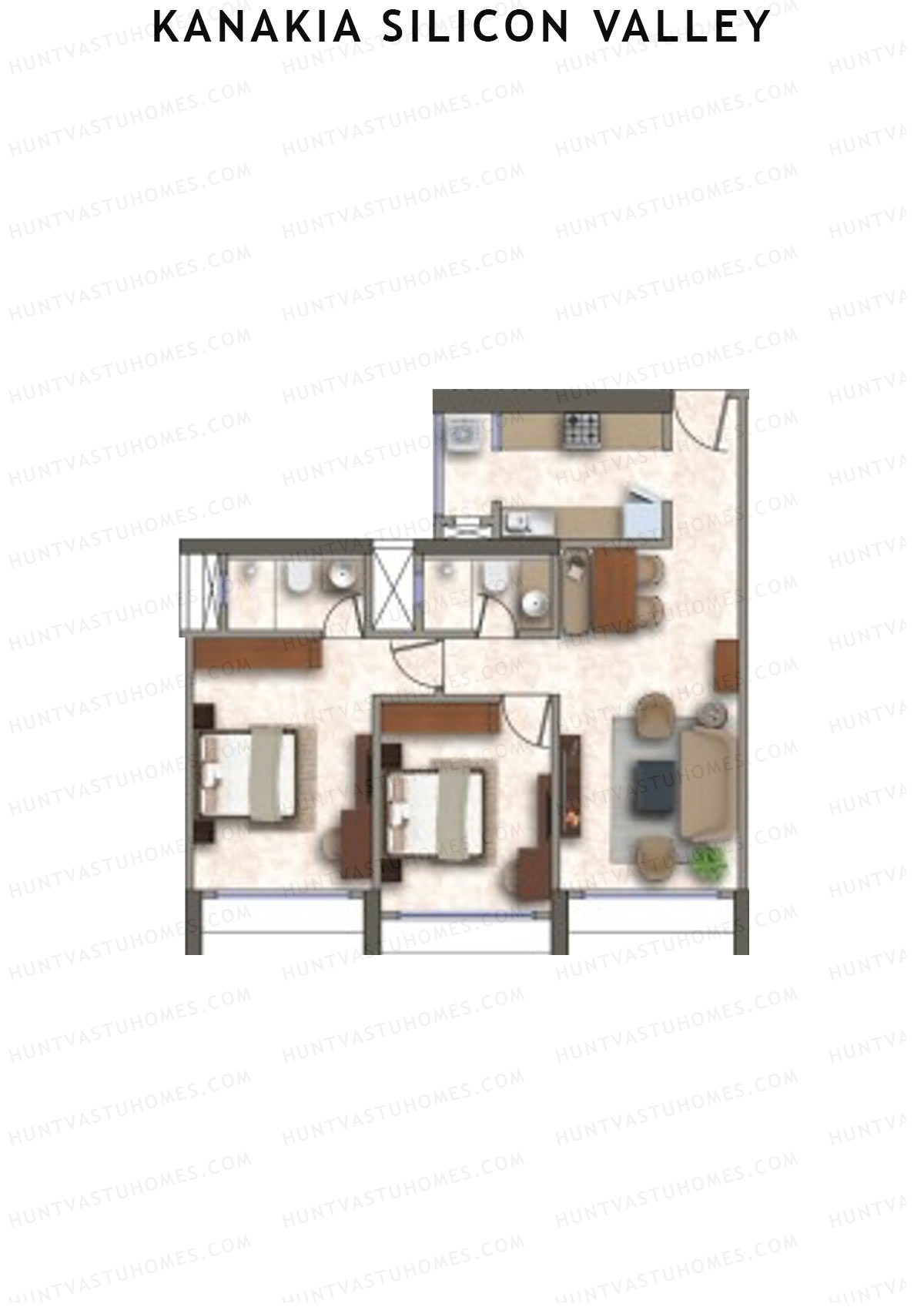 Kanakia Silicon Valley Tower D Unit 2 Floor Plan