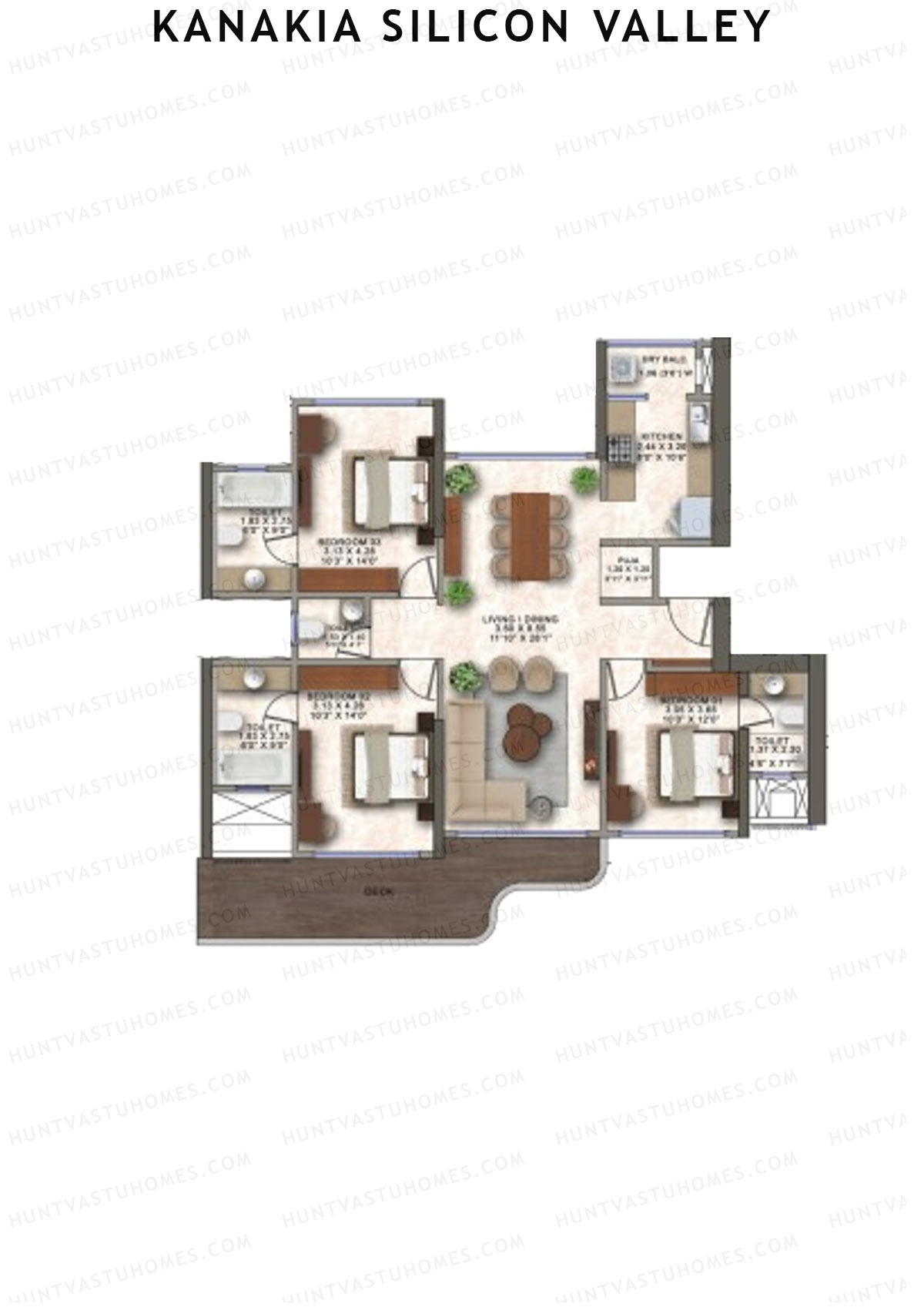 Kanakia Silicon Valley Tower D Unit 3  Floor Plan