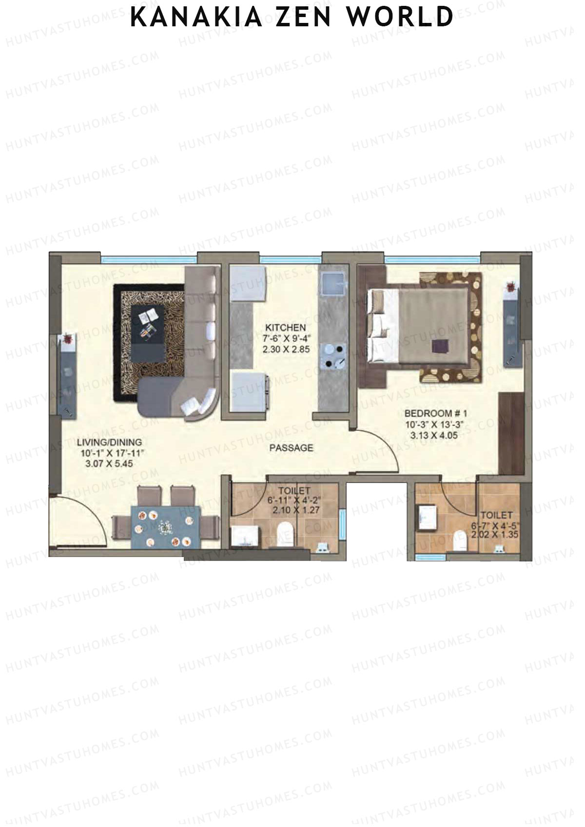 Kanakia Zen World Wing A Unit 1 Floor Plan