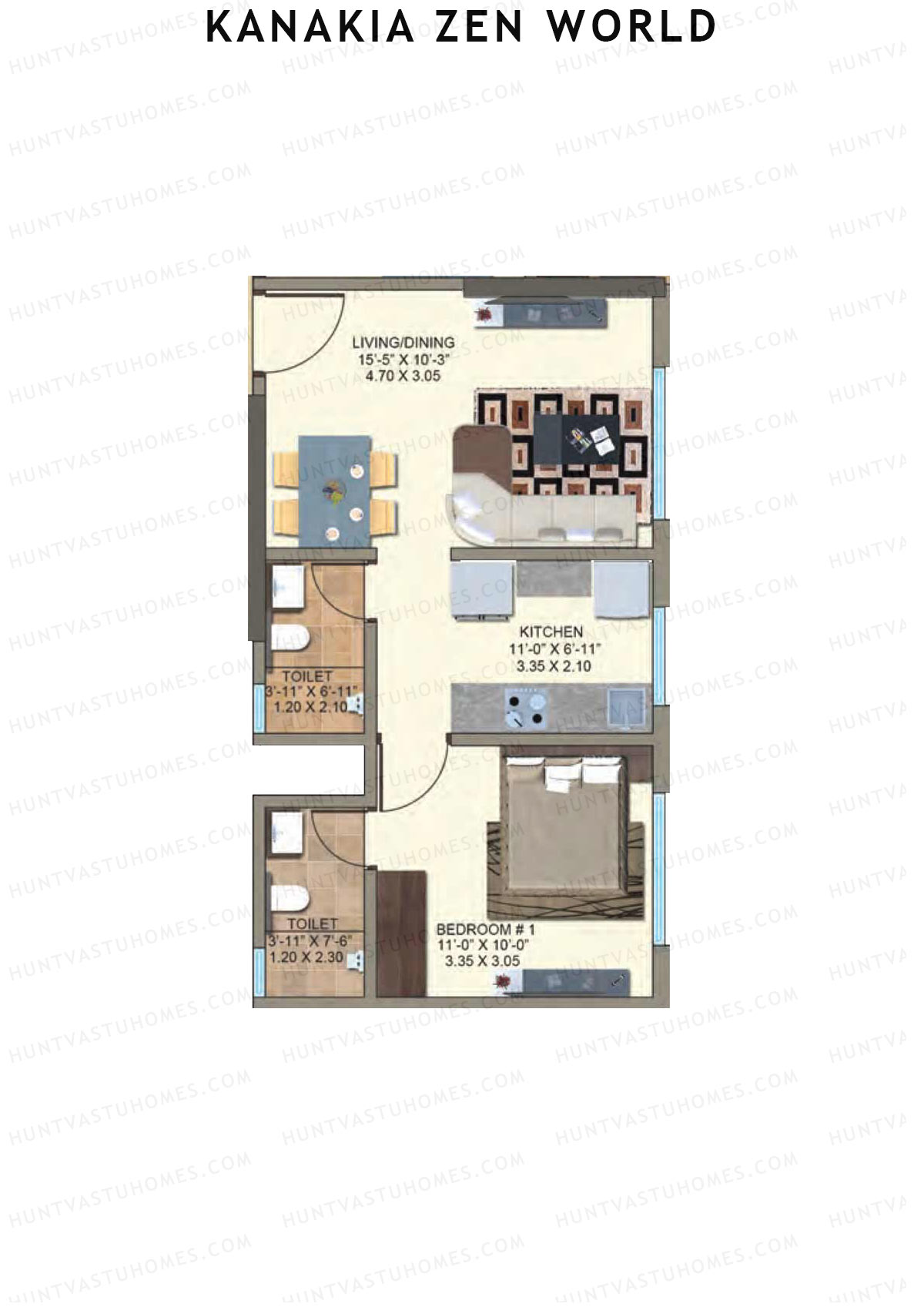 Kanakia Zen World Wing A Unit 2 Floor Plan