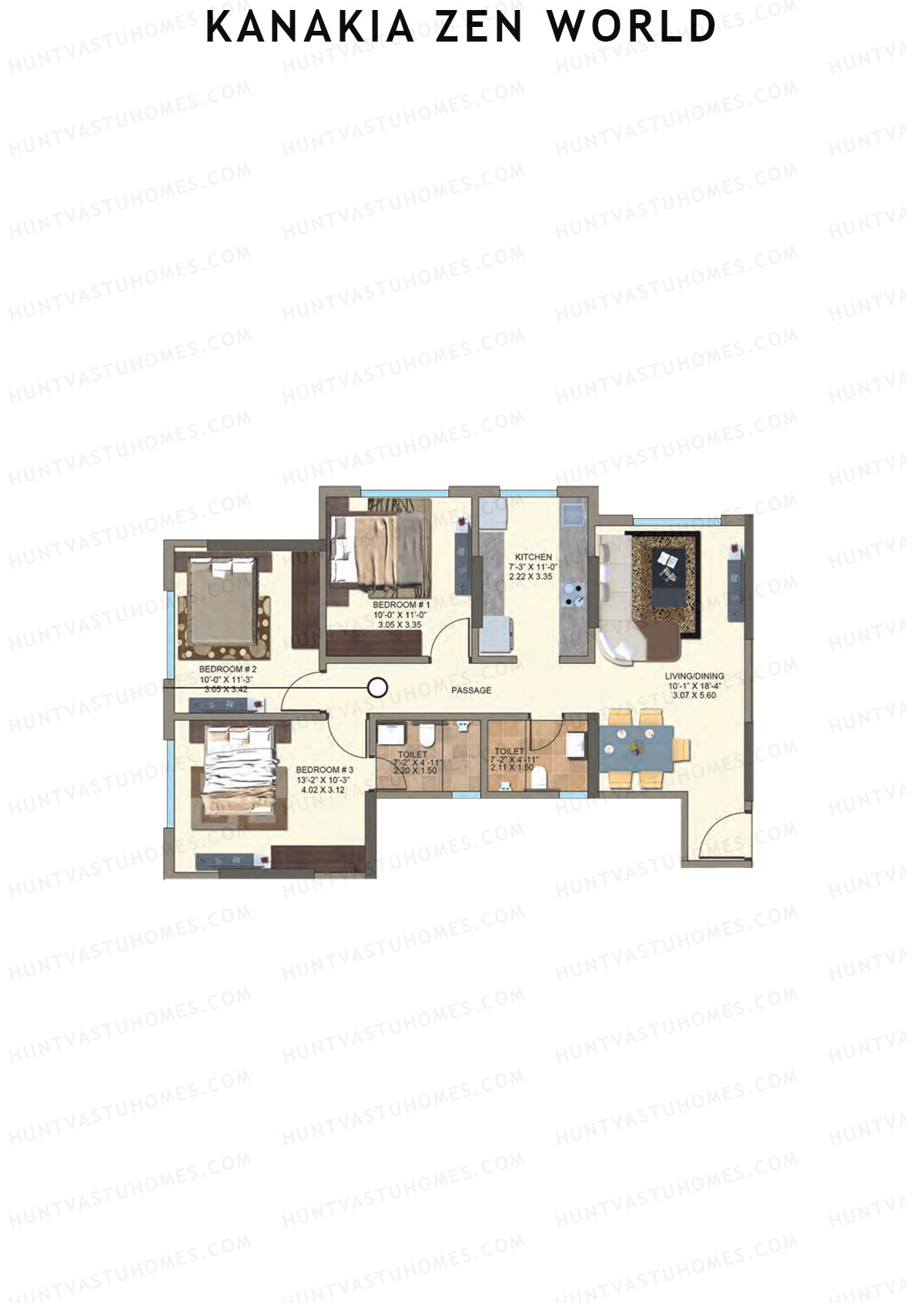 Kanakia Zen World Wing A Unit 4 Floor Plan