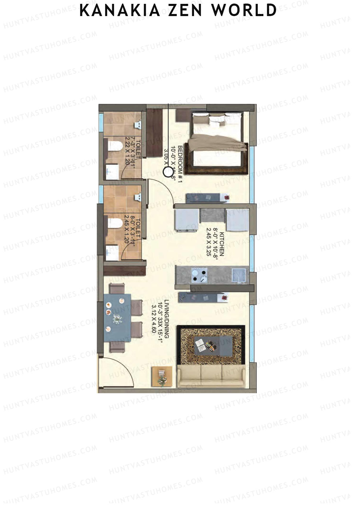 Kanakia Zen World Wing B Unit 1 Floor Plan
