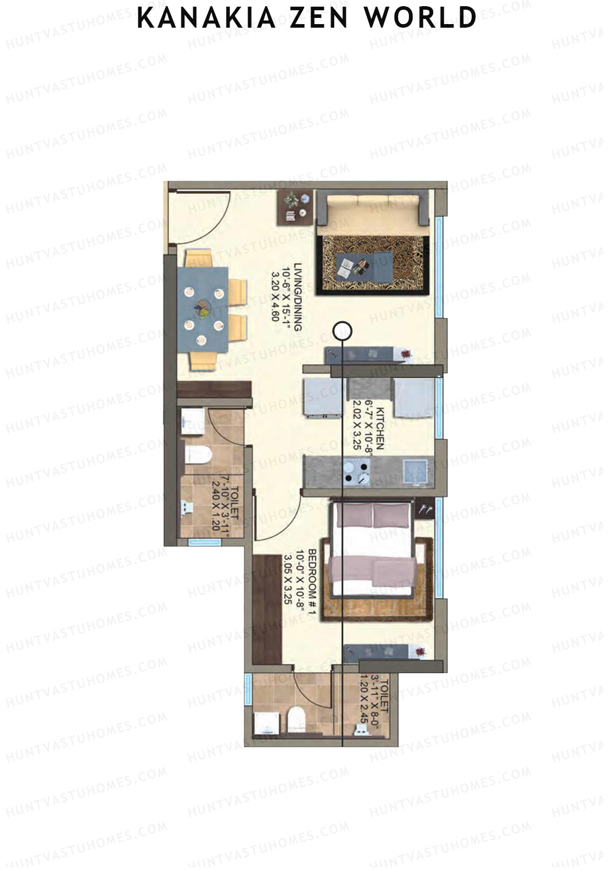 Kanakia Zen World Wing B Unit 2 Floor Plan
