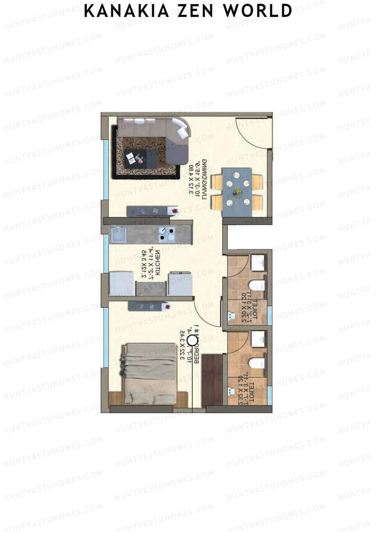 Kanakia Zen World Wing B Unit 3 Floor Plan