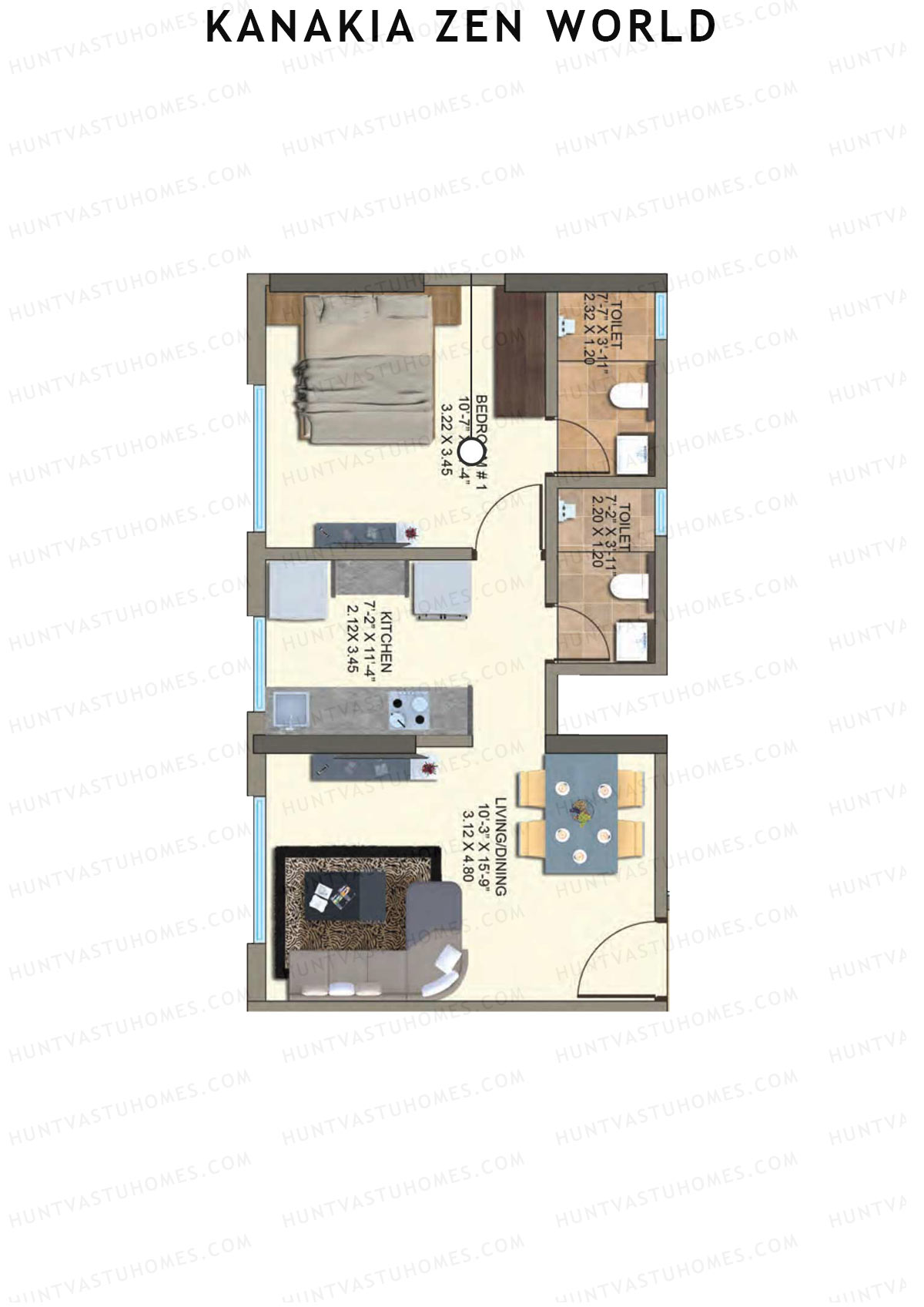 Kanakia Zen World Wing B Unit 4 Floor Plan