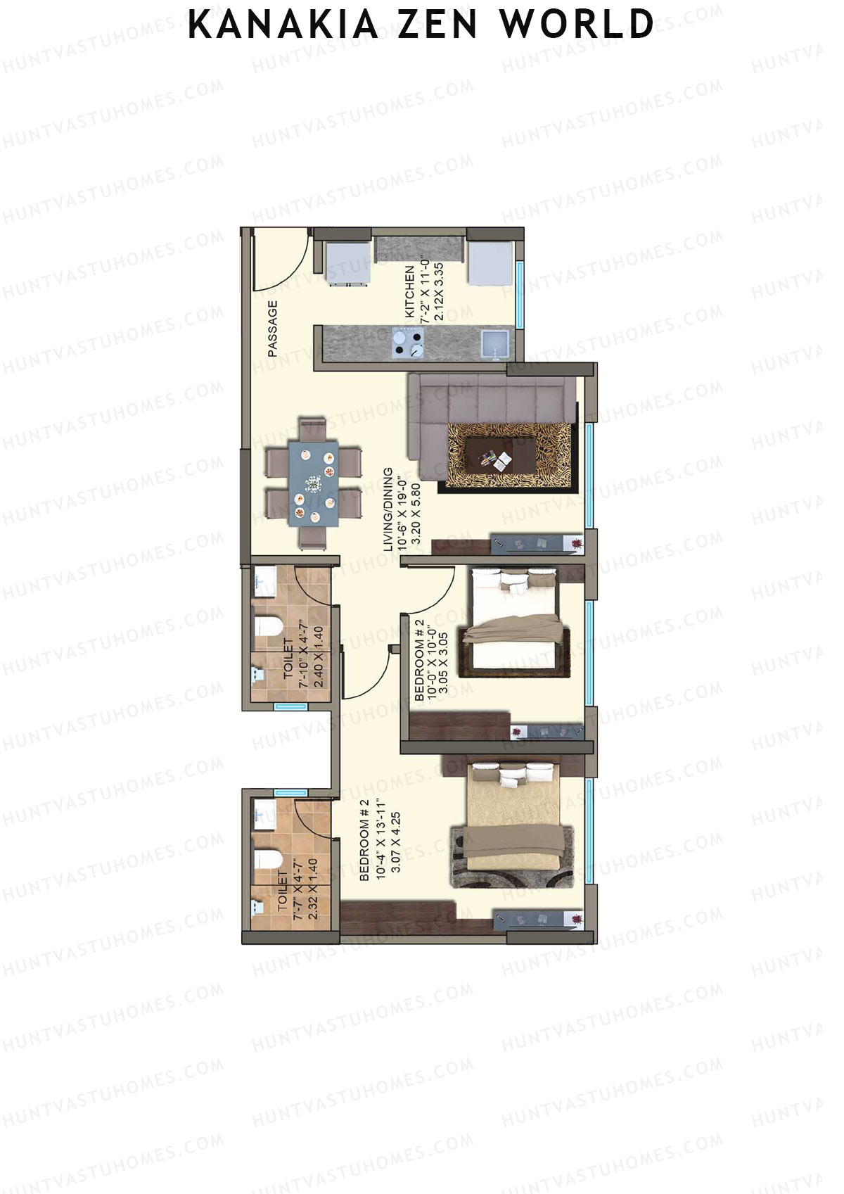 Kanakia Zen World Wing C Unit 1 Floor Plan