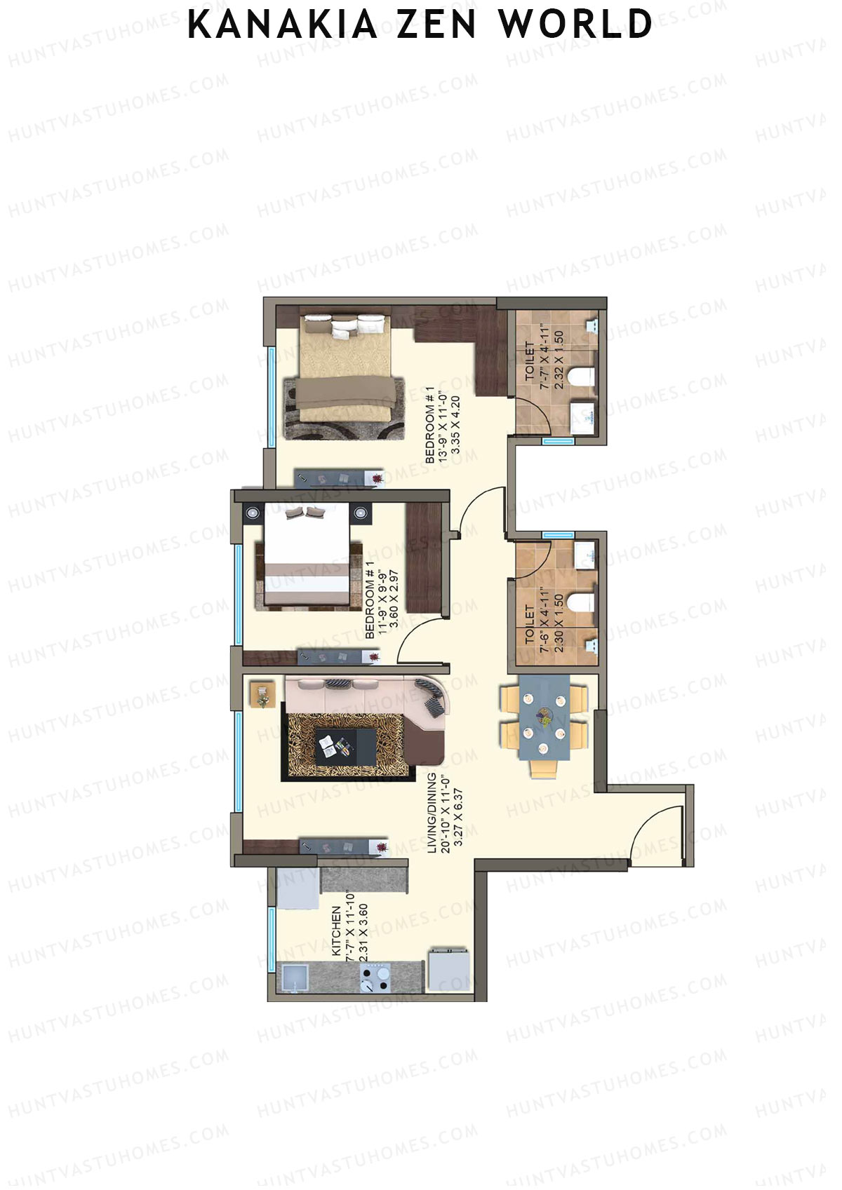 Kanakia Zen World Wing C Unit 3 Floor Plan