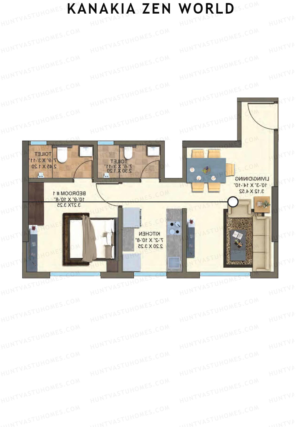 Kanakia Zen World Wing D Unit 1 Floor Plan