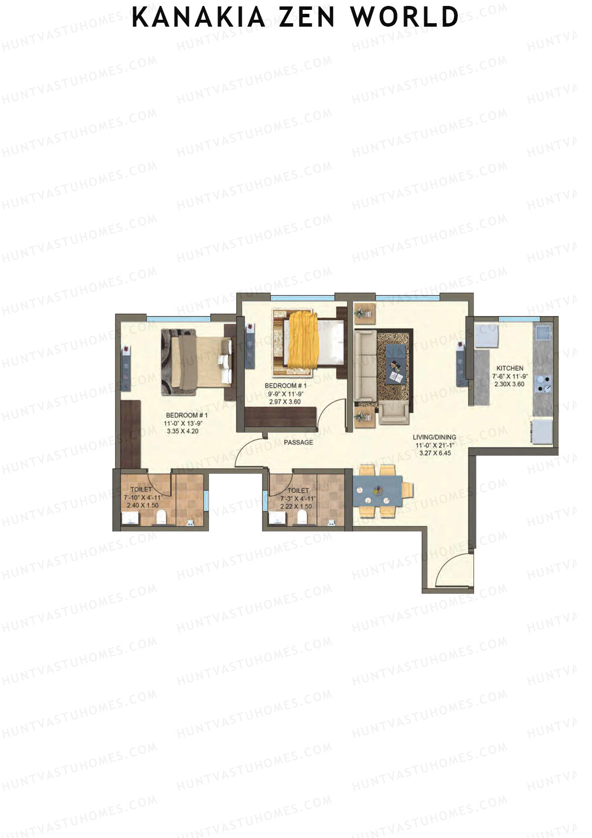 Kanakia Zen World Wing D Unit 2 Floor Plan
