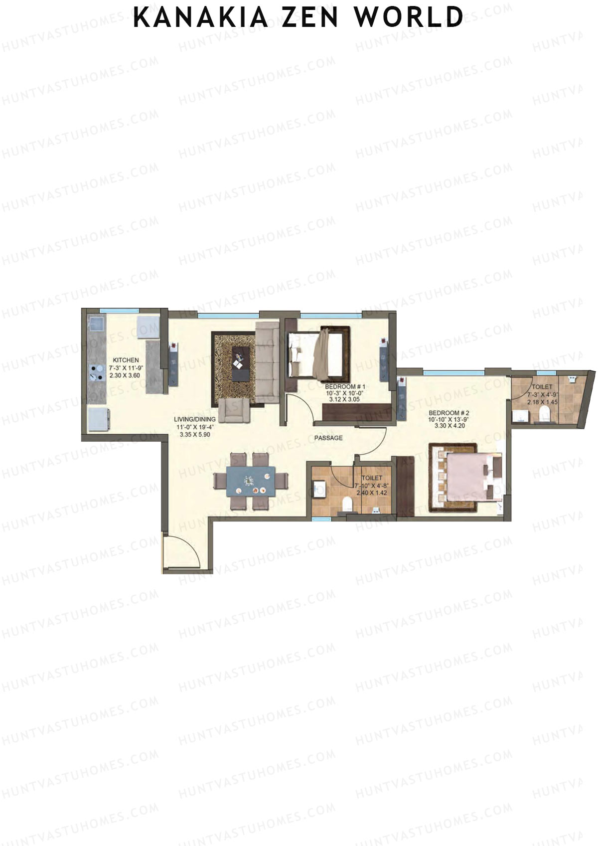 Kanakia Zen World Wing D Unit 3 Floor Plan