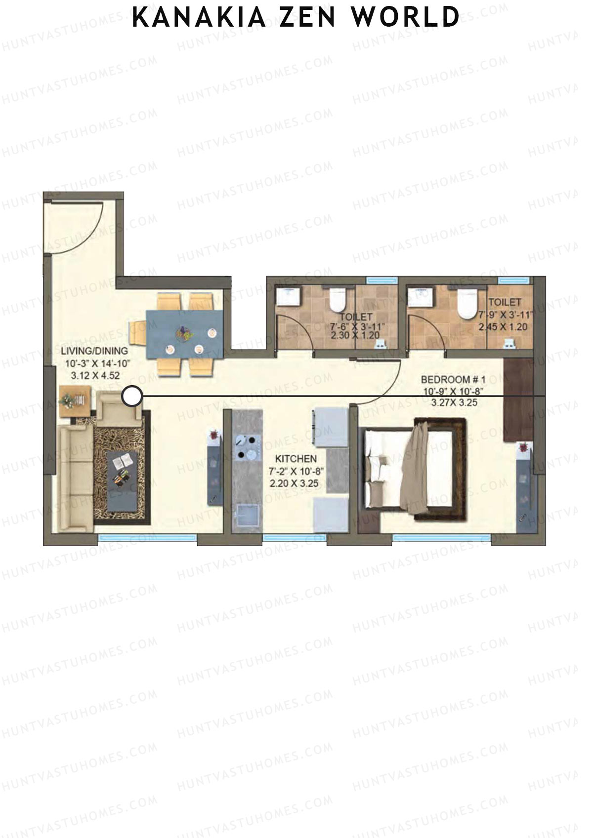 Kanakia Zen World Wing D Unit 4 Floor Plan