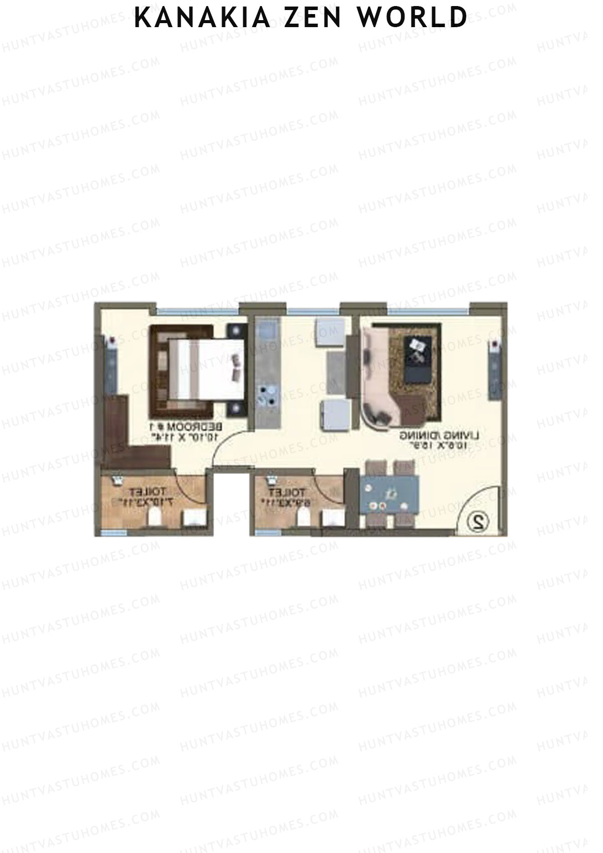Kanakia Zen World Wing E Unit 1 Floor Plan