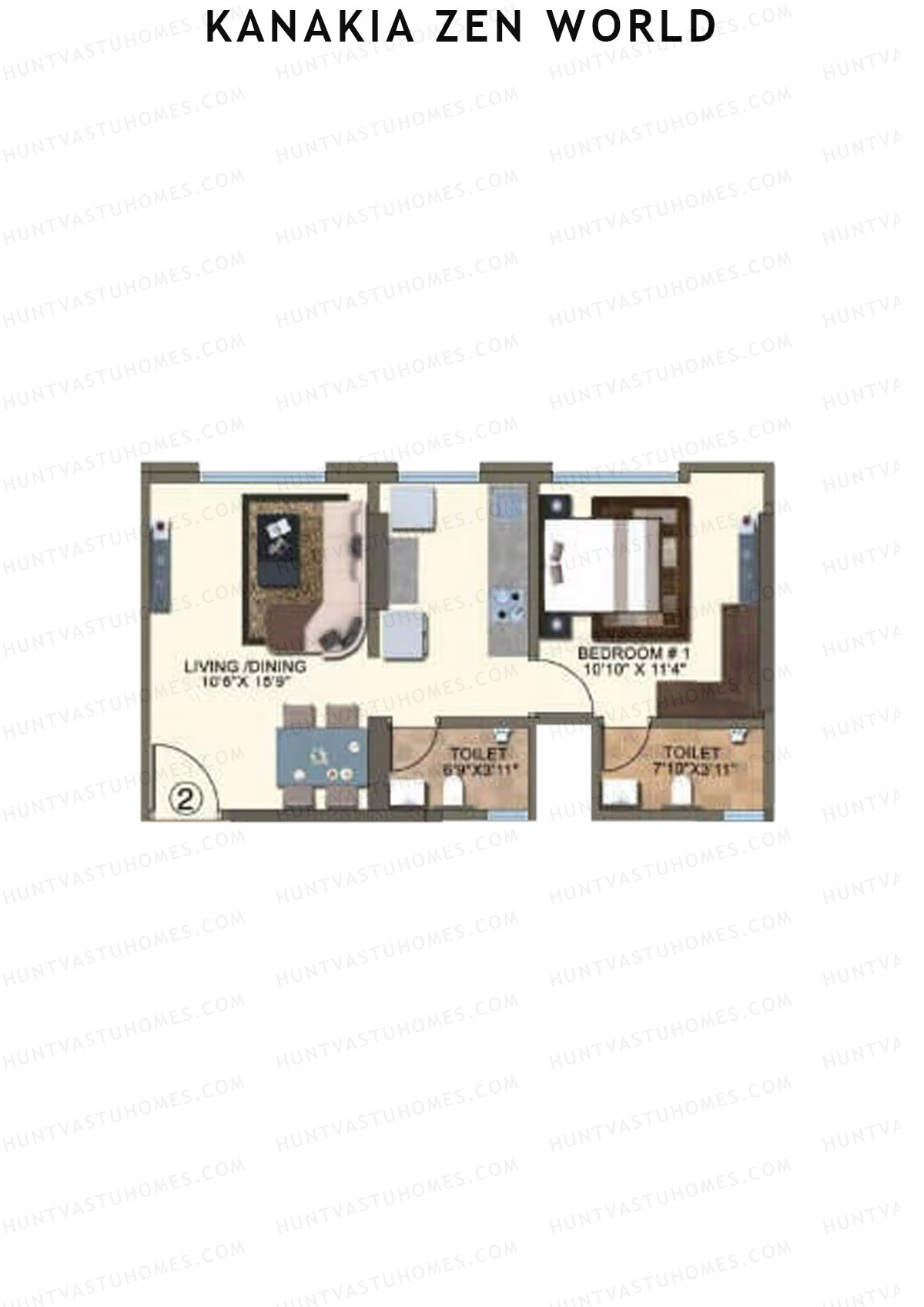 Kanakia Zen World Wing E Unit 2 Floor Plan