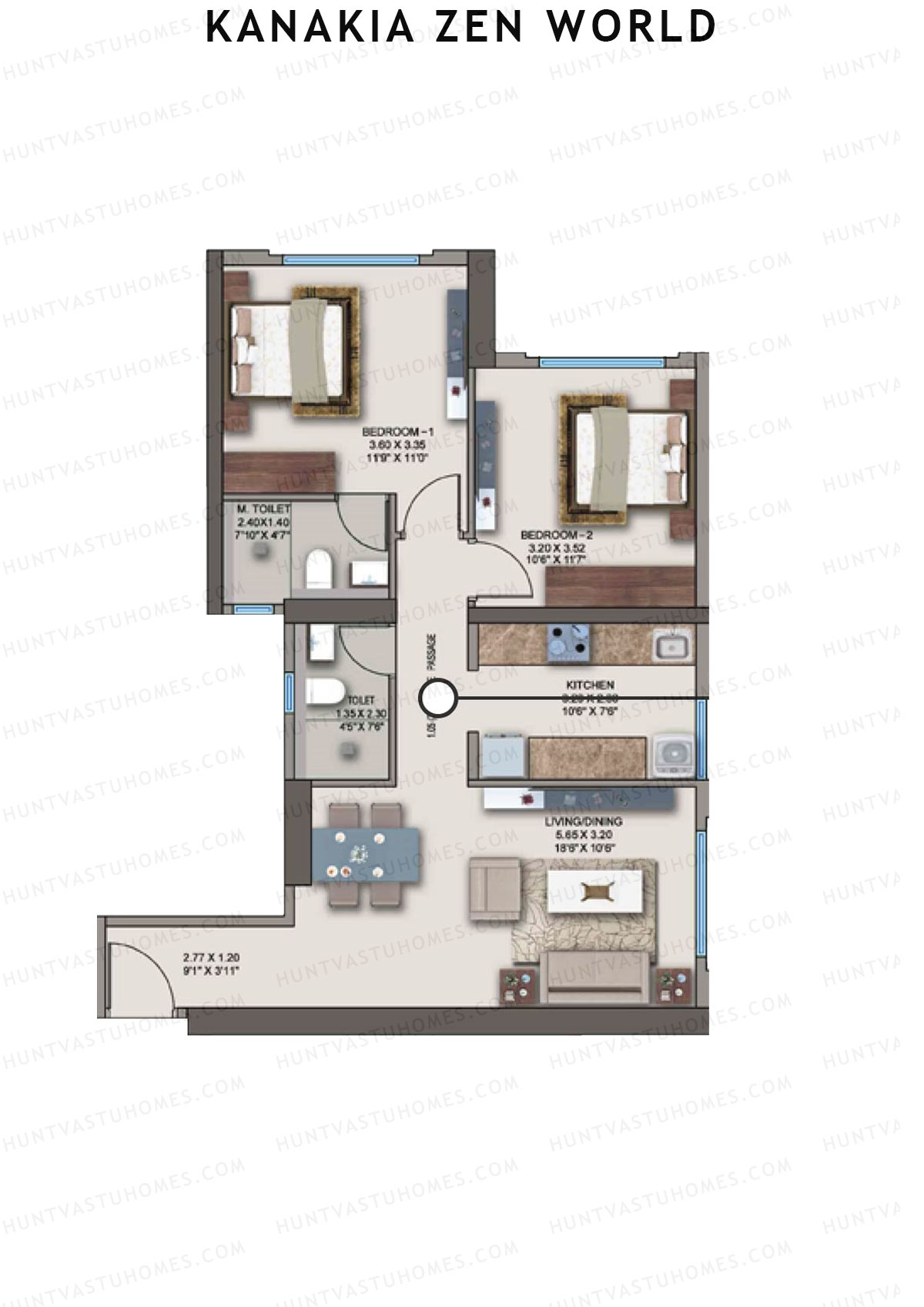 Kanakia Zen World Wing F Unit 4 Floor Plan