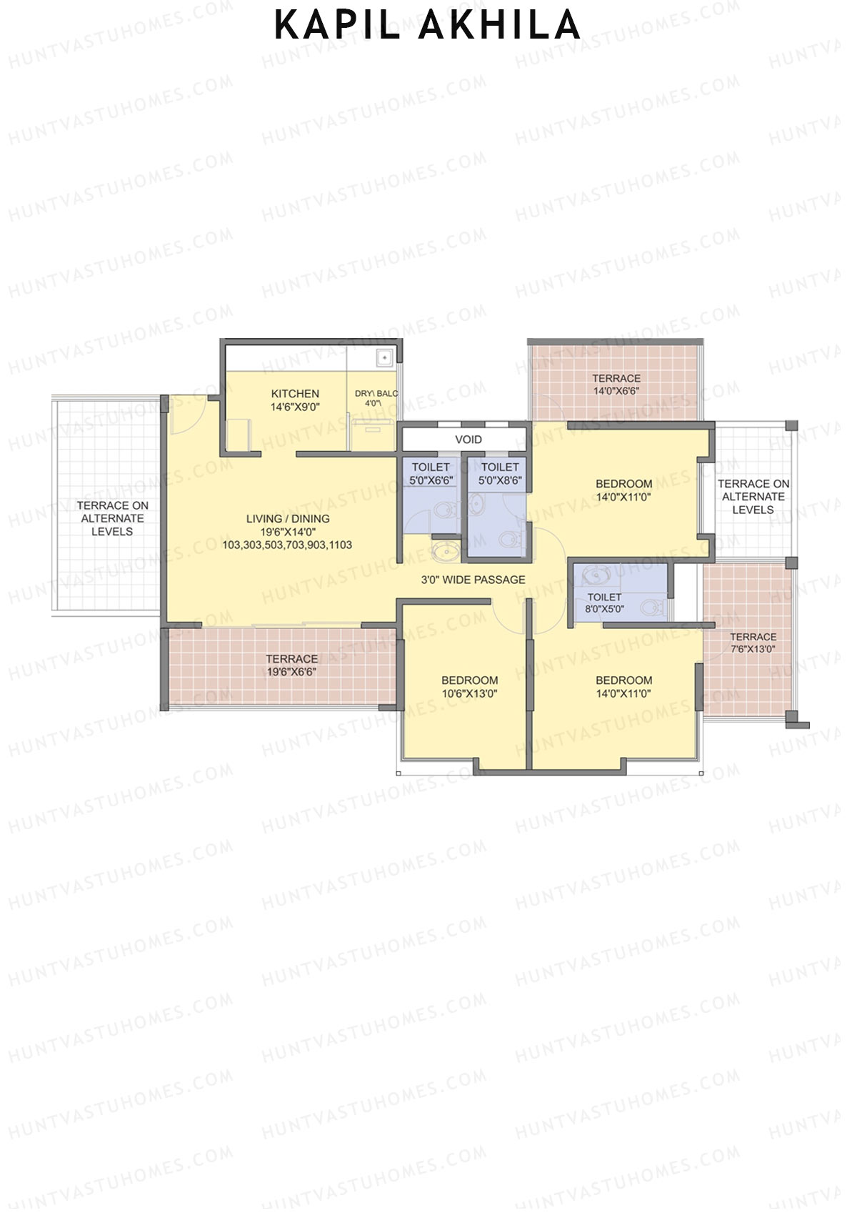 Kapil Akhila Tower A Unit 3  Floor Plan