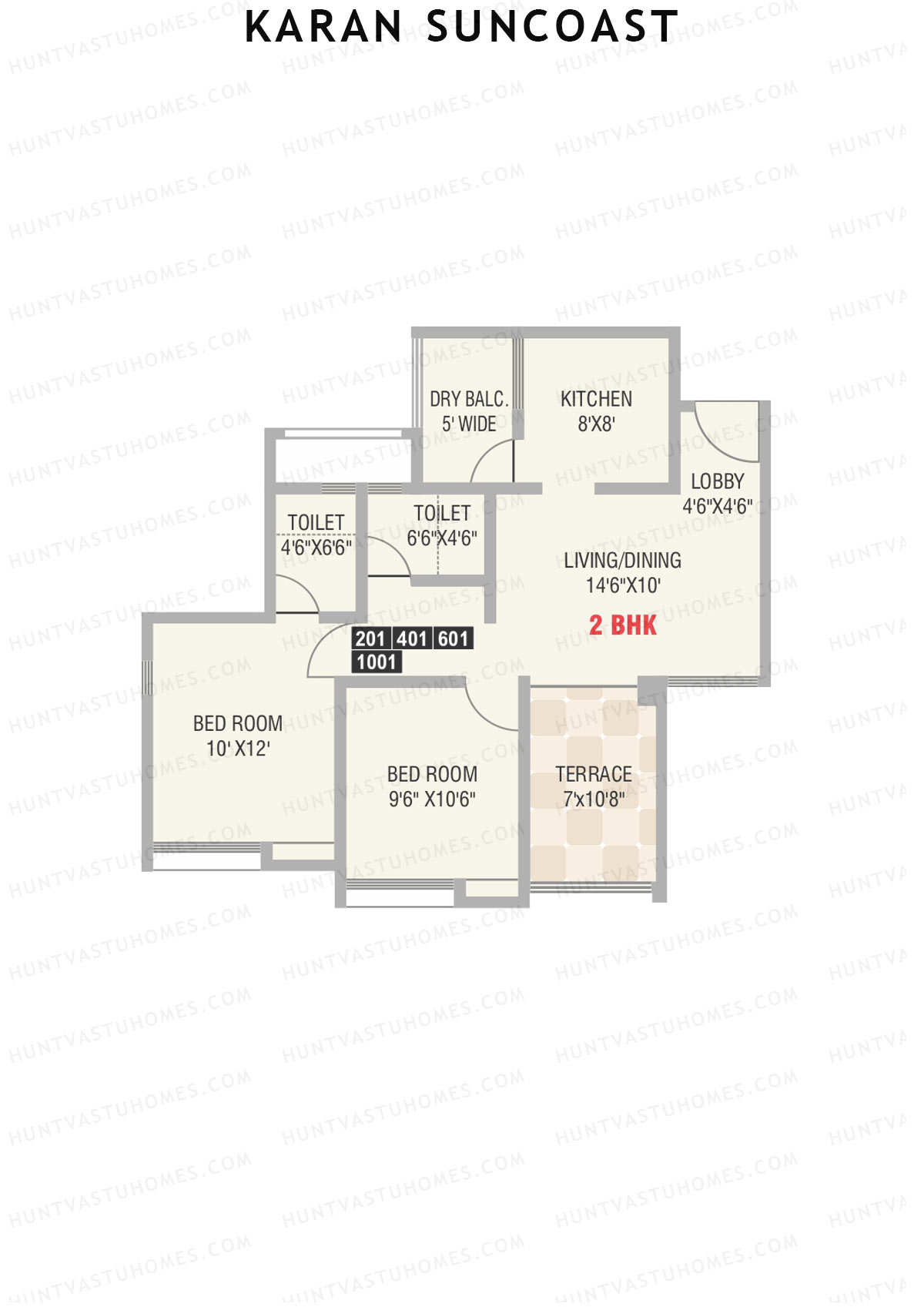 Karan Suncoast Tower A Unit 1 Floor Plan