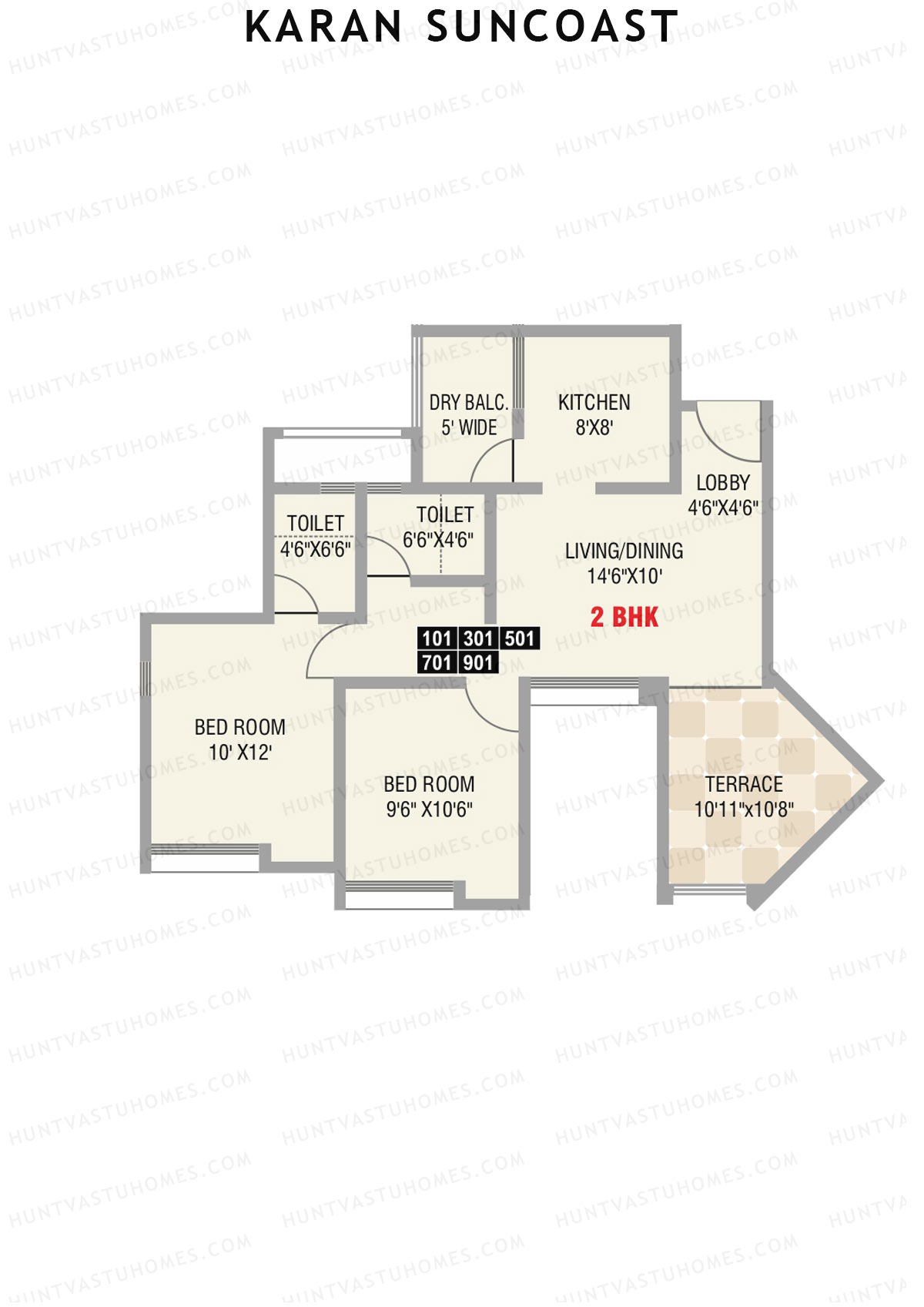 Karan Suncoast Tower A Unit 1 Floor Plan
