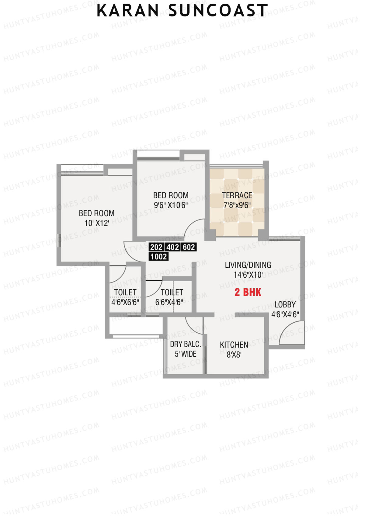 Karan Suncoast Tower A Unit 2 Floor Plan
