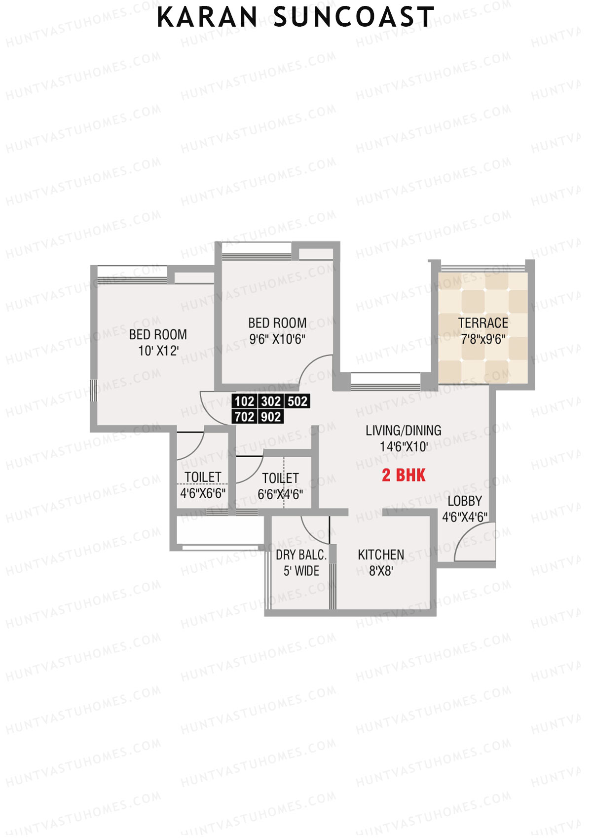 Karan Suncoast Tower A Unit 2 Floor Plan
