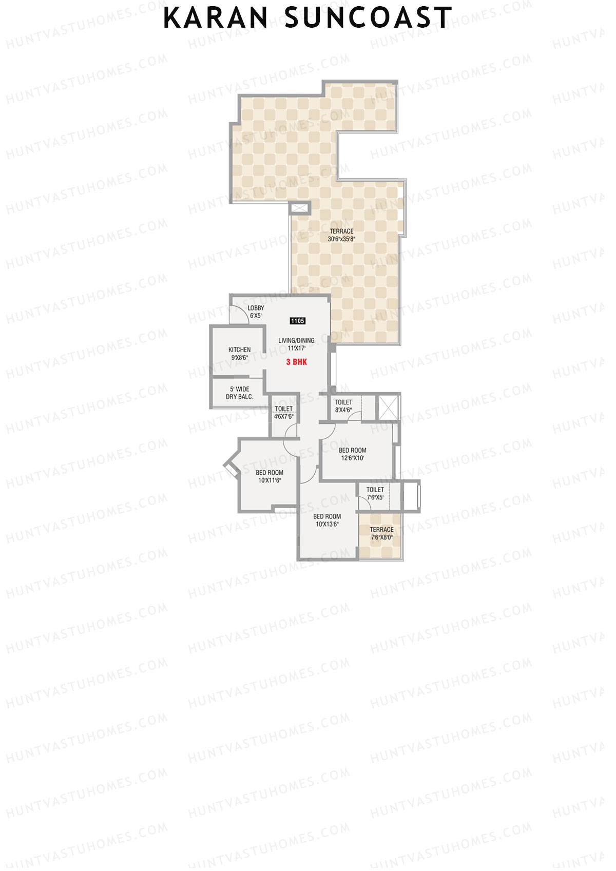 Karan Suncoast Tower A Unit 5 Floor Plan