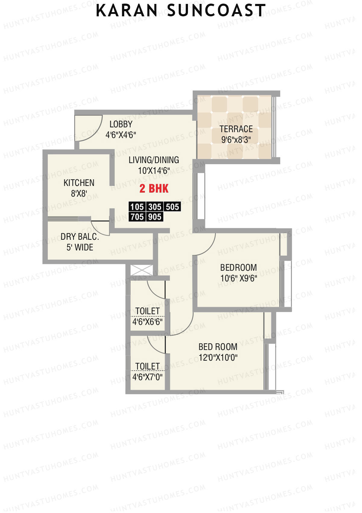 Karan Suncoast Tower A Unit 5 Floor Plan