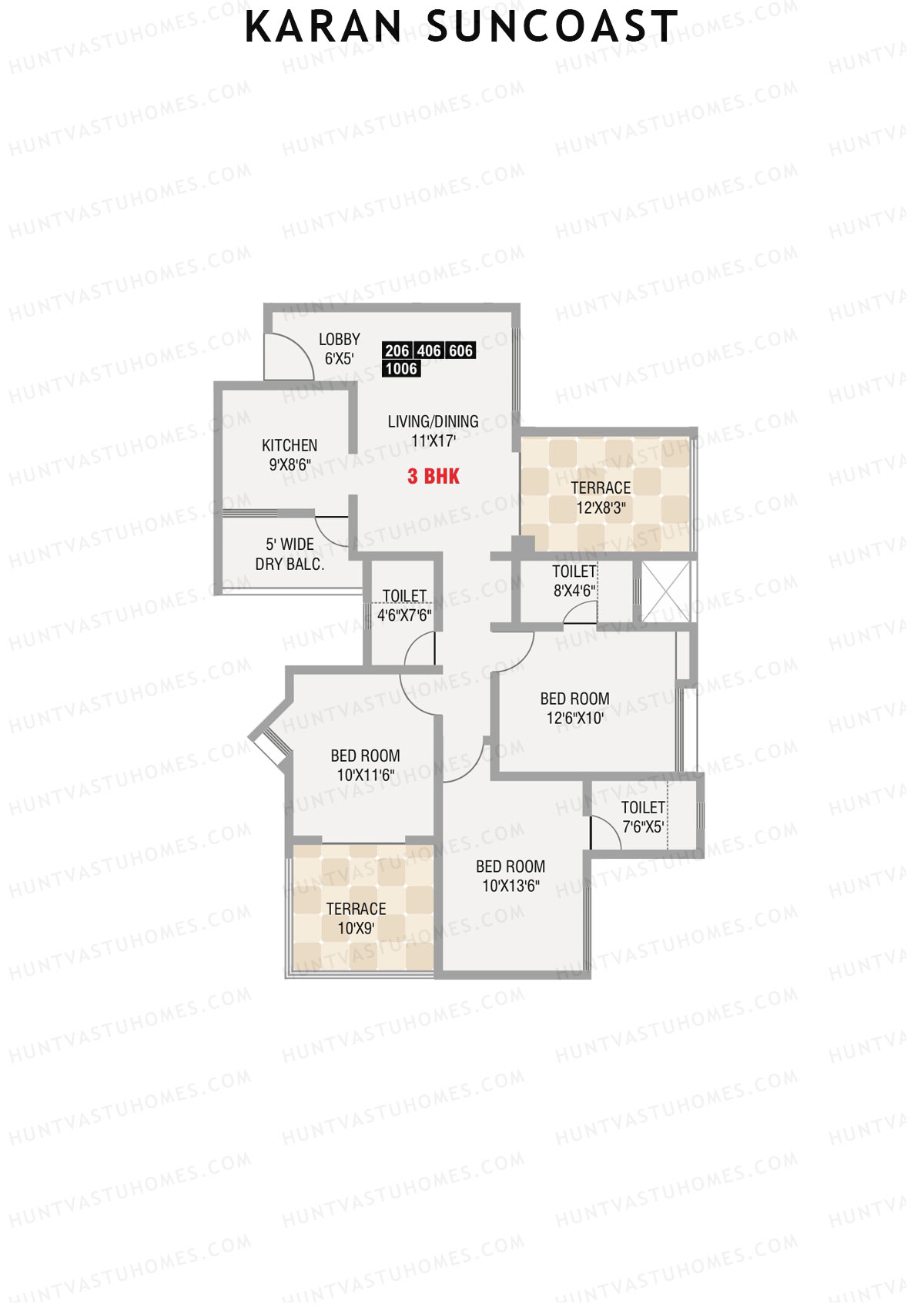 Karan Suncoast Tower A Unit 6 Floor Plan
