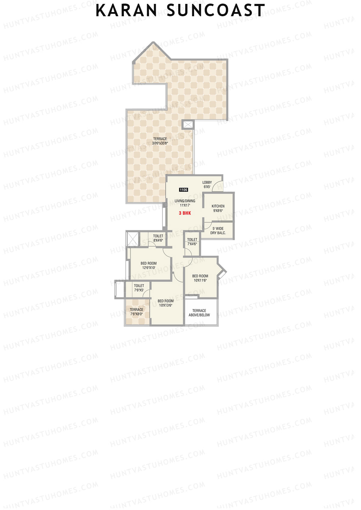 Karan Suncoast Tower A Unit 6 Floor Plan