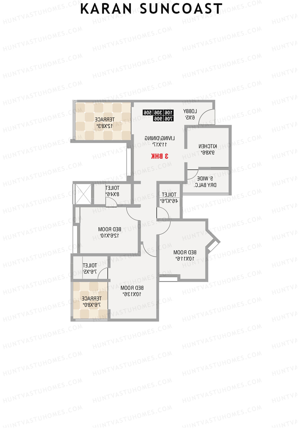 Karan Suncoast Tower A Unit 7 Floor Plan