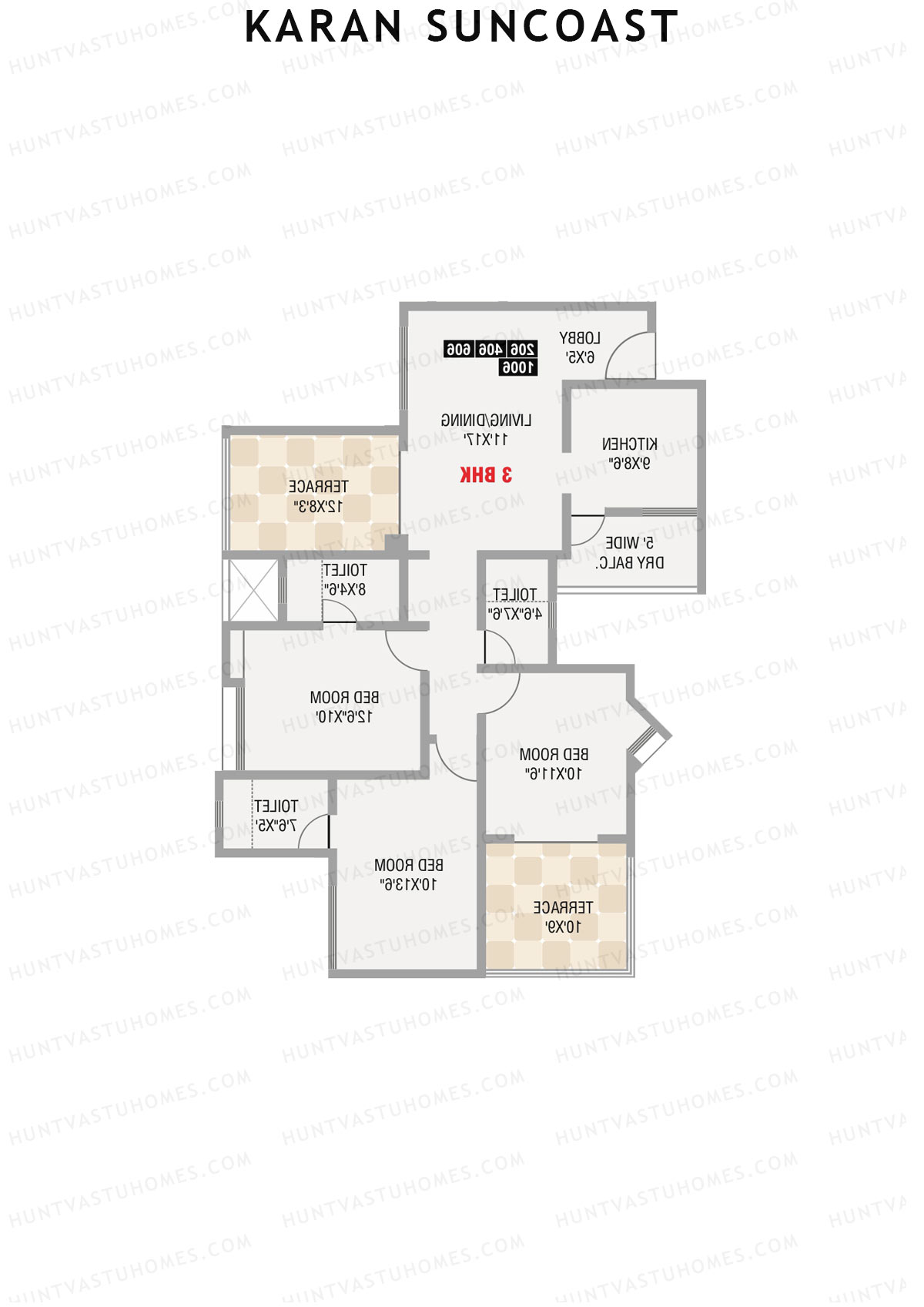 Karan Suncoast Tower A Unit 7 Floor Plan