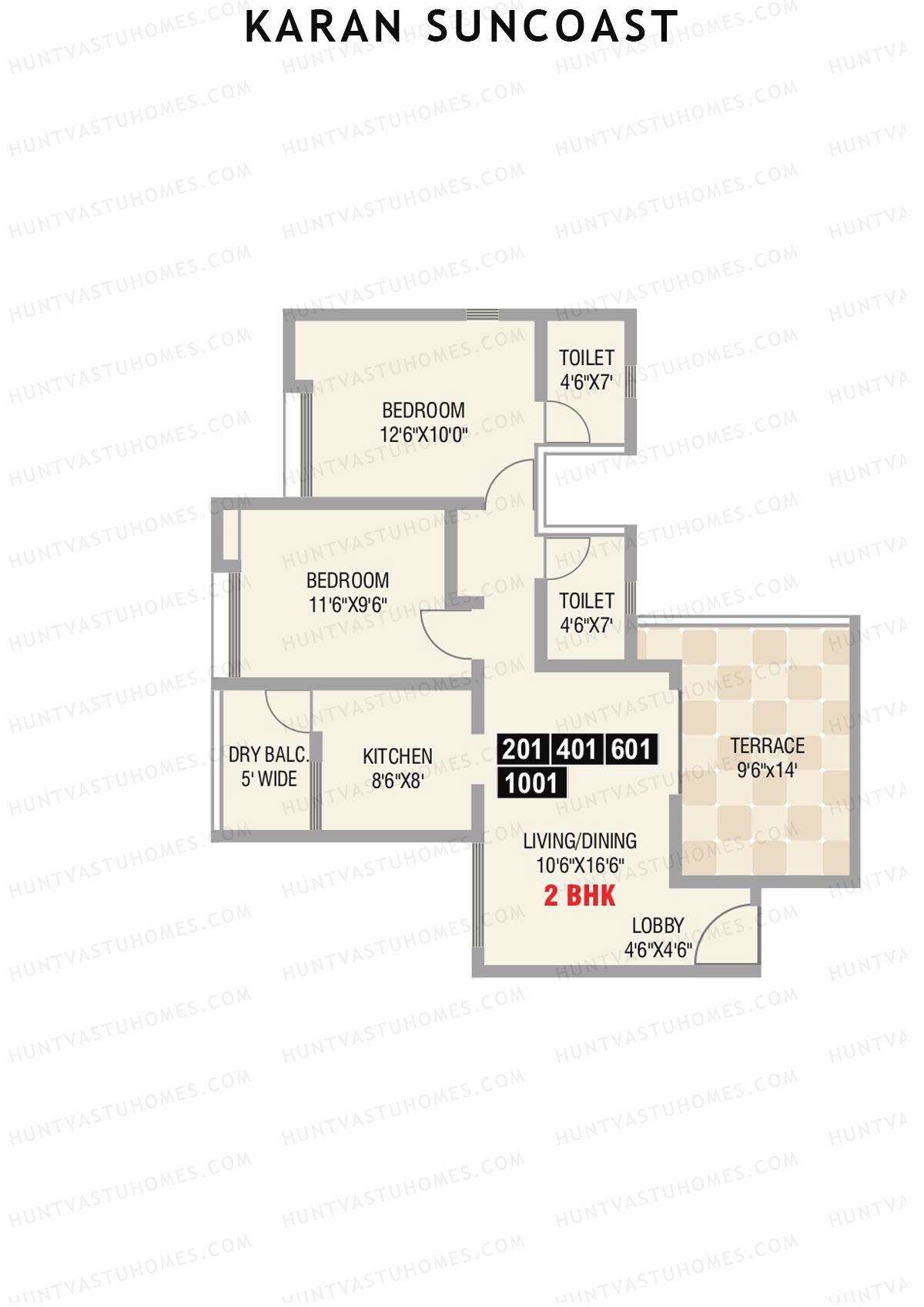 Karan Suncoast Tower B Unit 1 Floor Plan